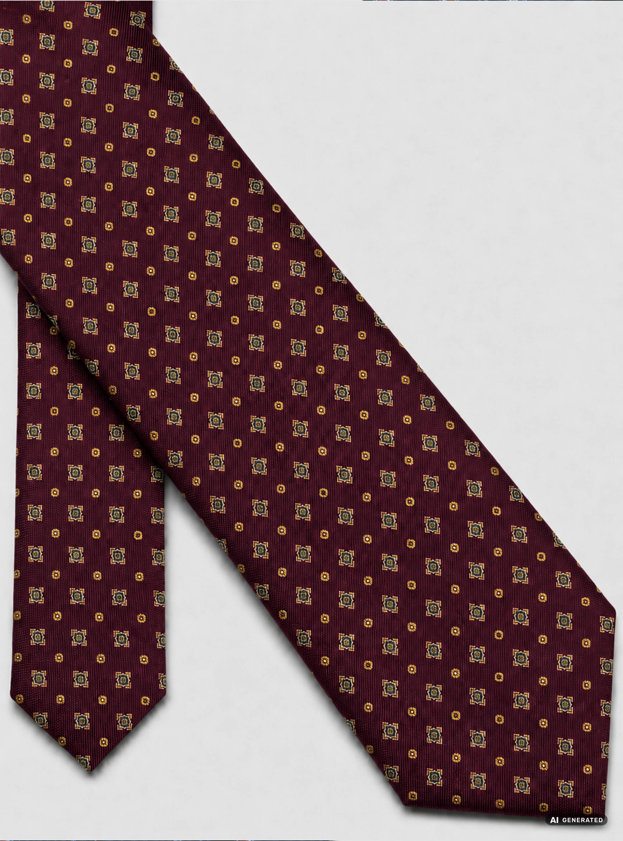 Corbata de seda jacquard con microestampado, BURDEOS