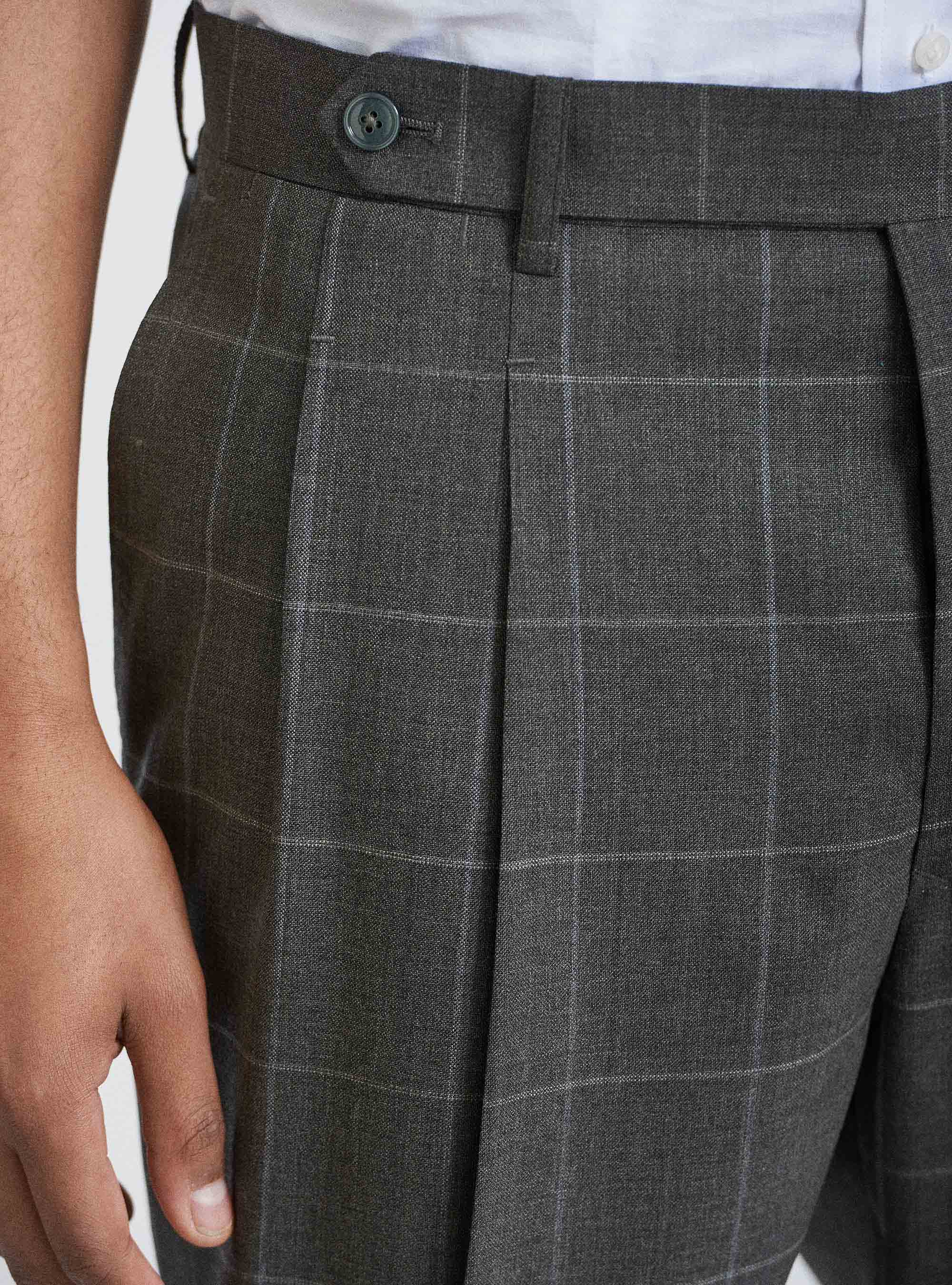 Checked suit trousers in pure wool fabric Vitale Barberis Canonico, GREEN
