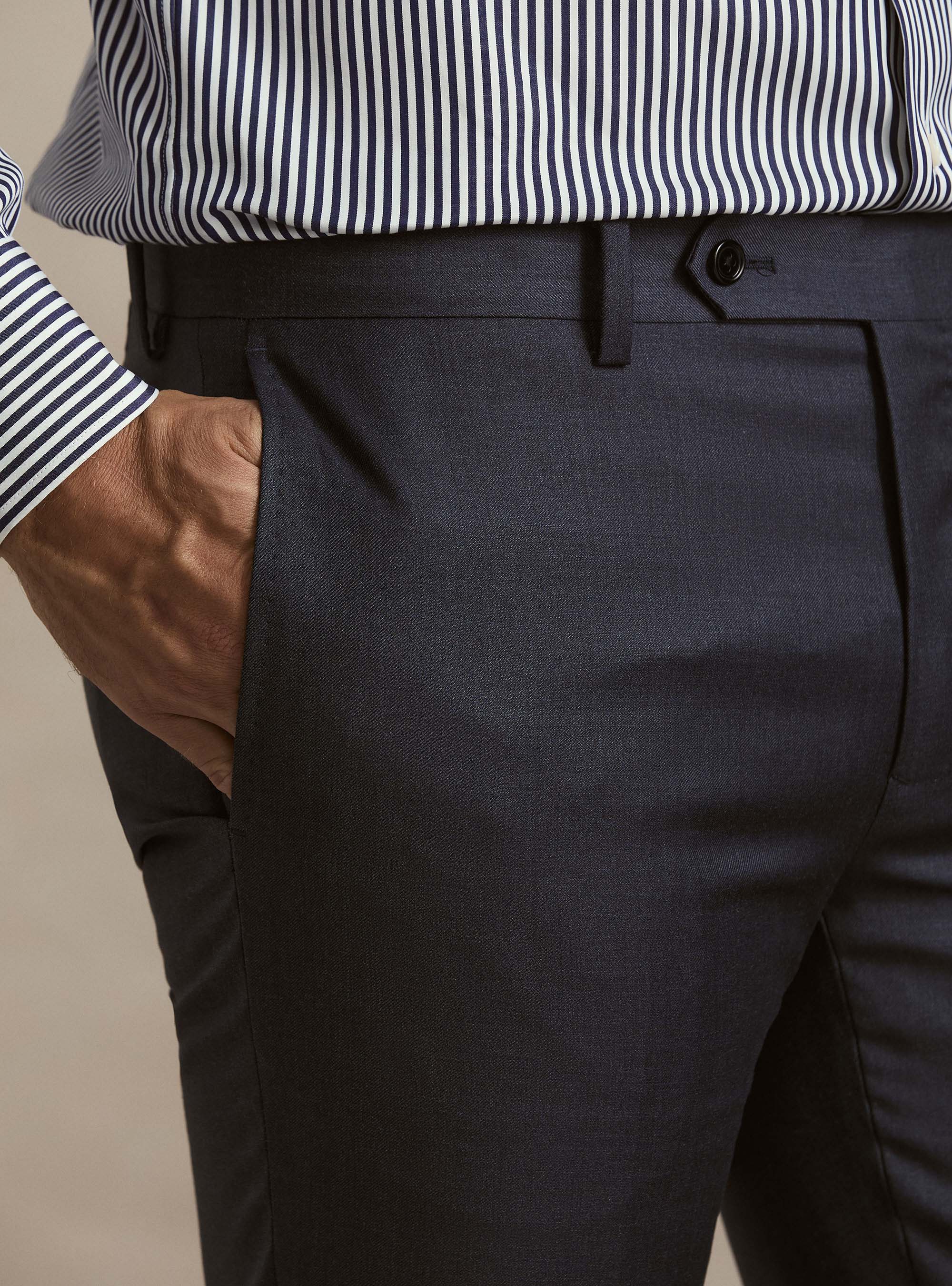 Pantalon de costume en pure laine Vitale Barberis Canonico, ENCRE