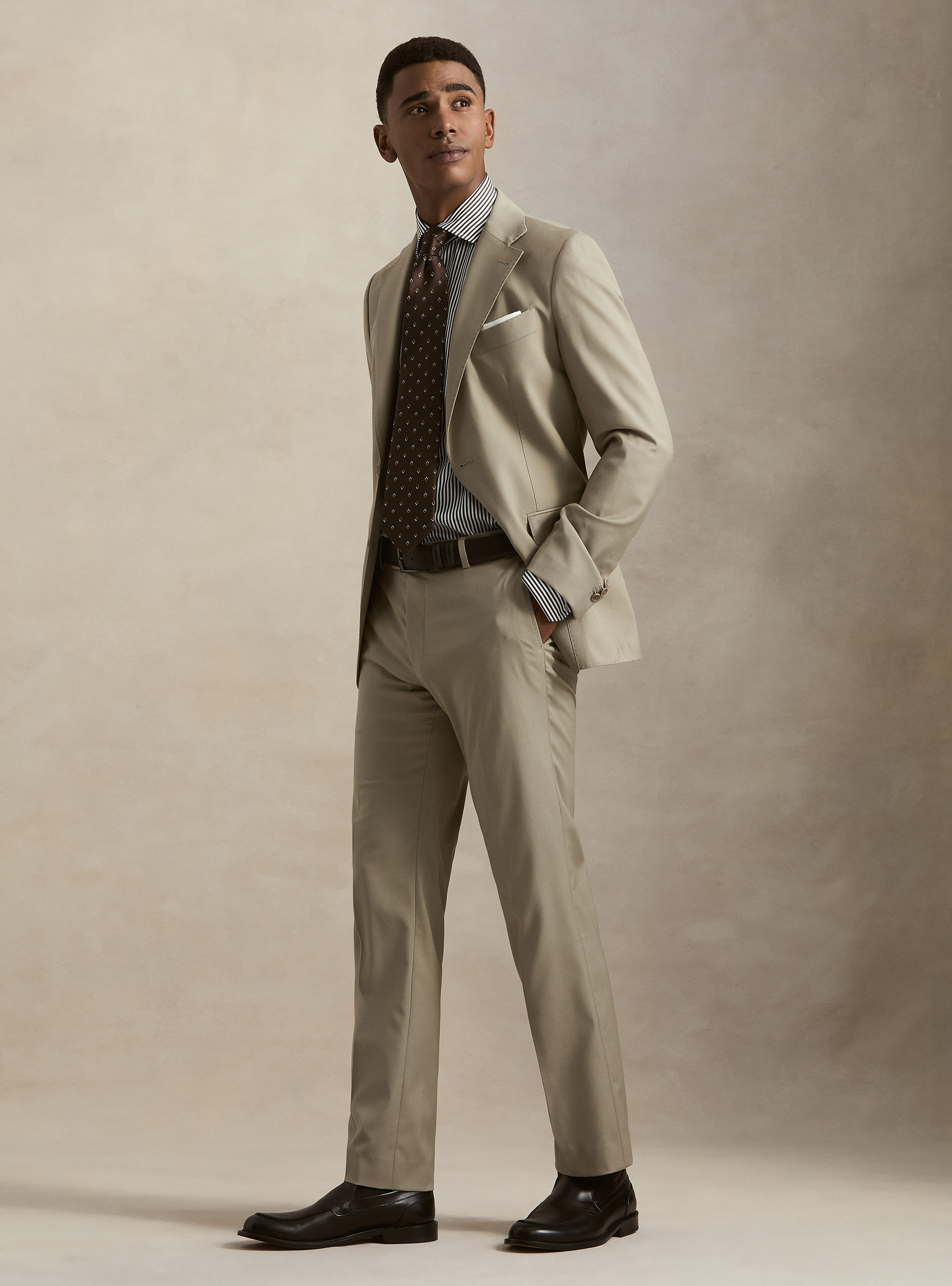 Pantaloni abito classico slim fit, SABBIA 0591C