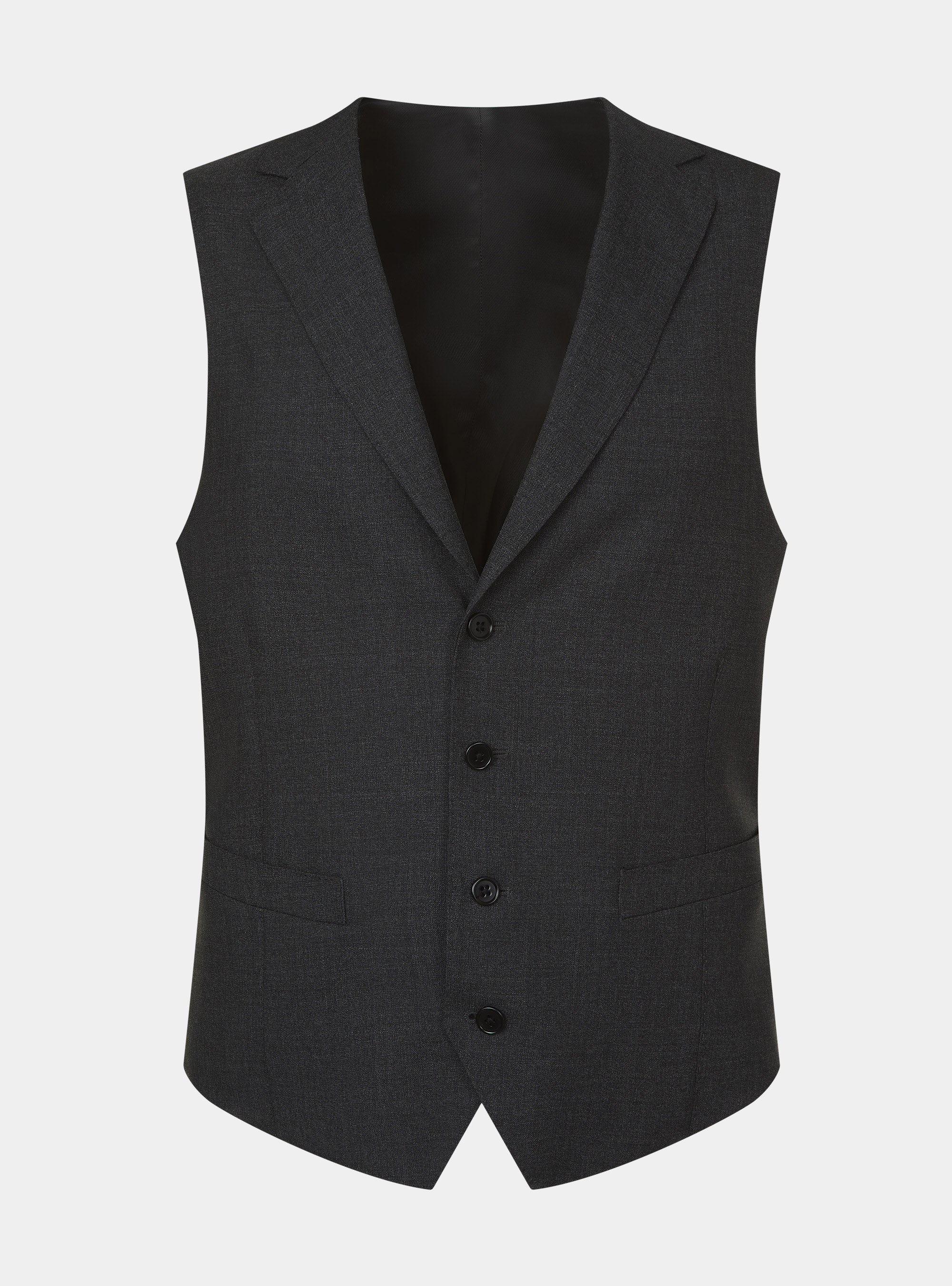 Vitale Barberis Canonico pure wool waistcoat, ASPHALT GREY