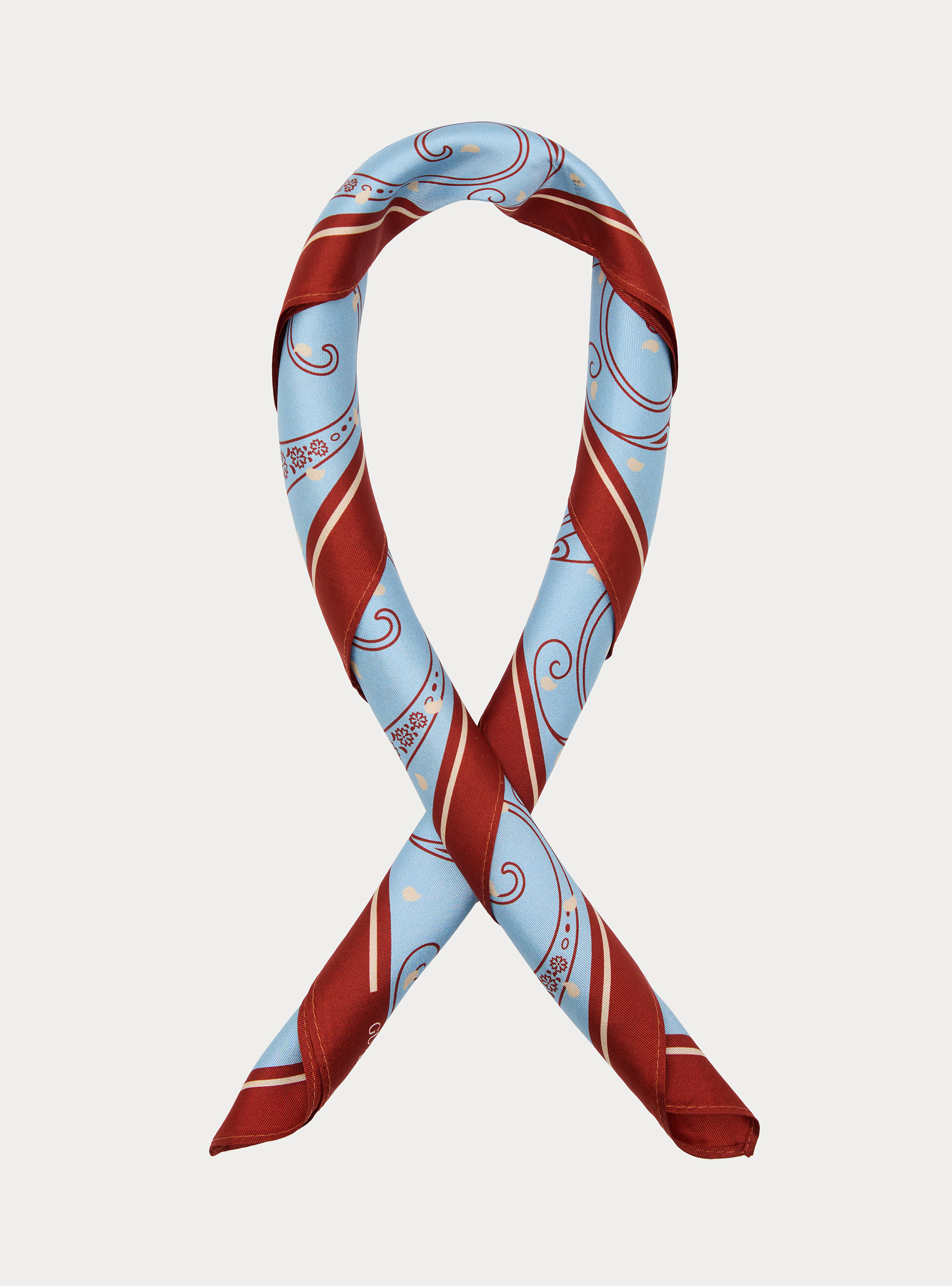 Seidentuch mit Paisley-Muster, AZZURRO 0282C