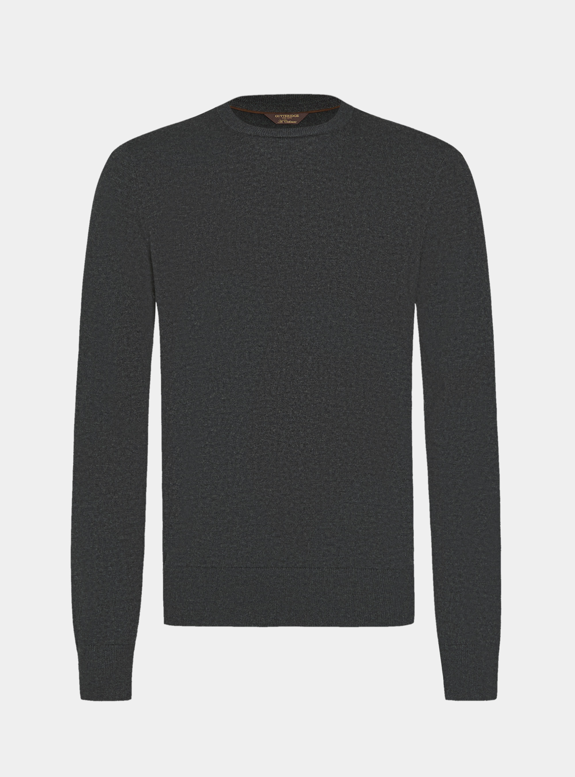 Wool and cashmere blend crewneck sweater, ASPHALT GREY