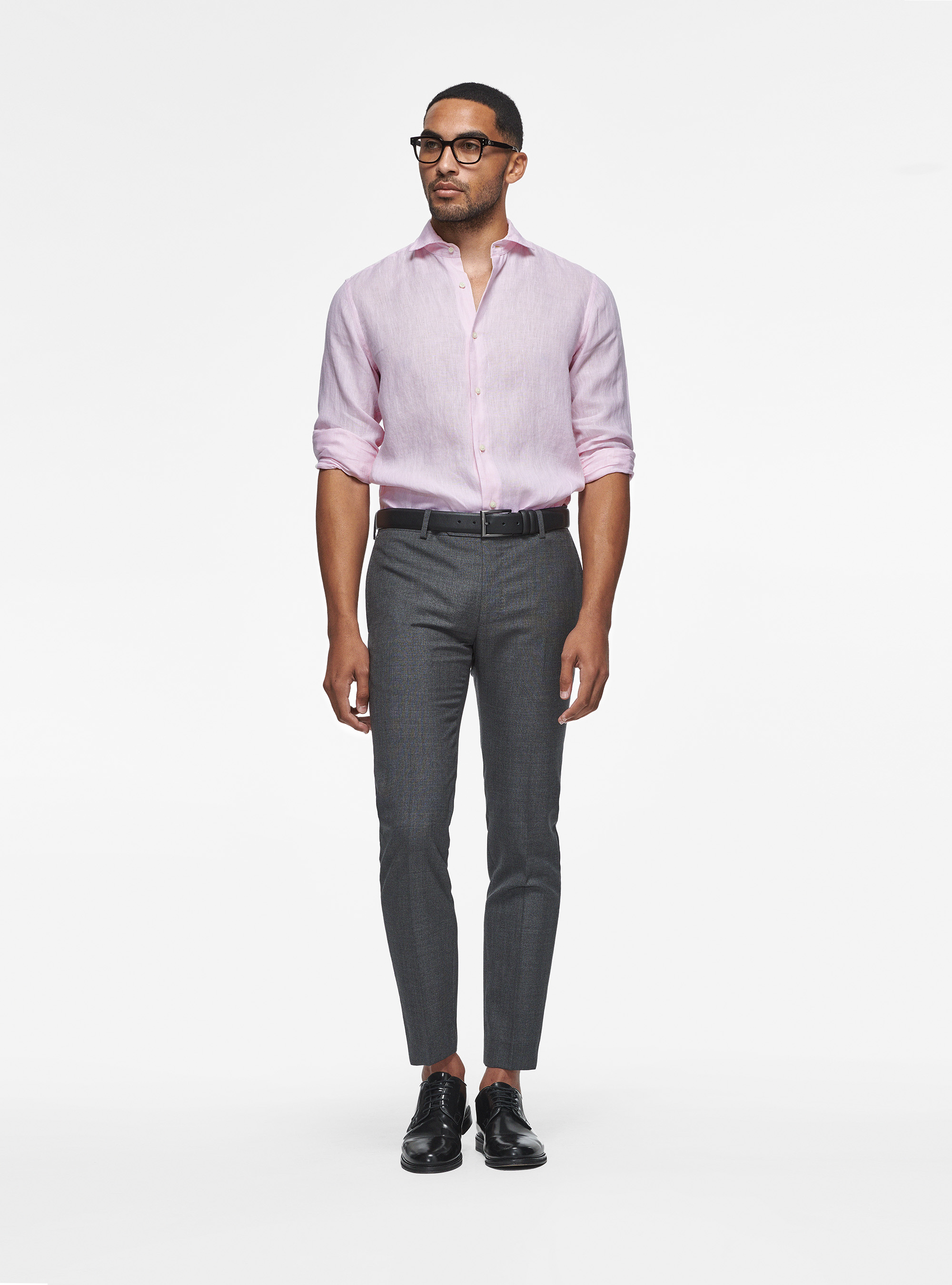 Camicia in puro lino, ROSA
