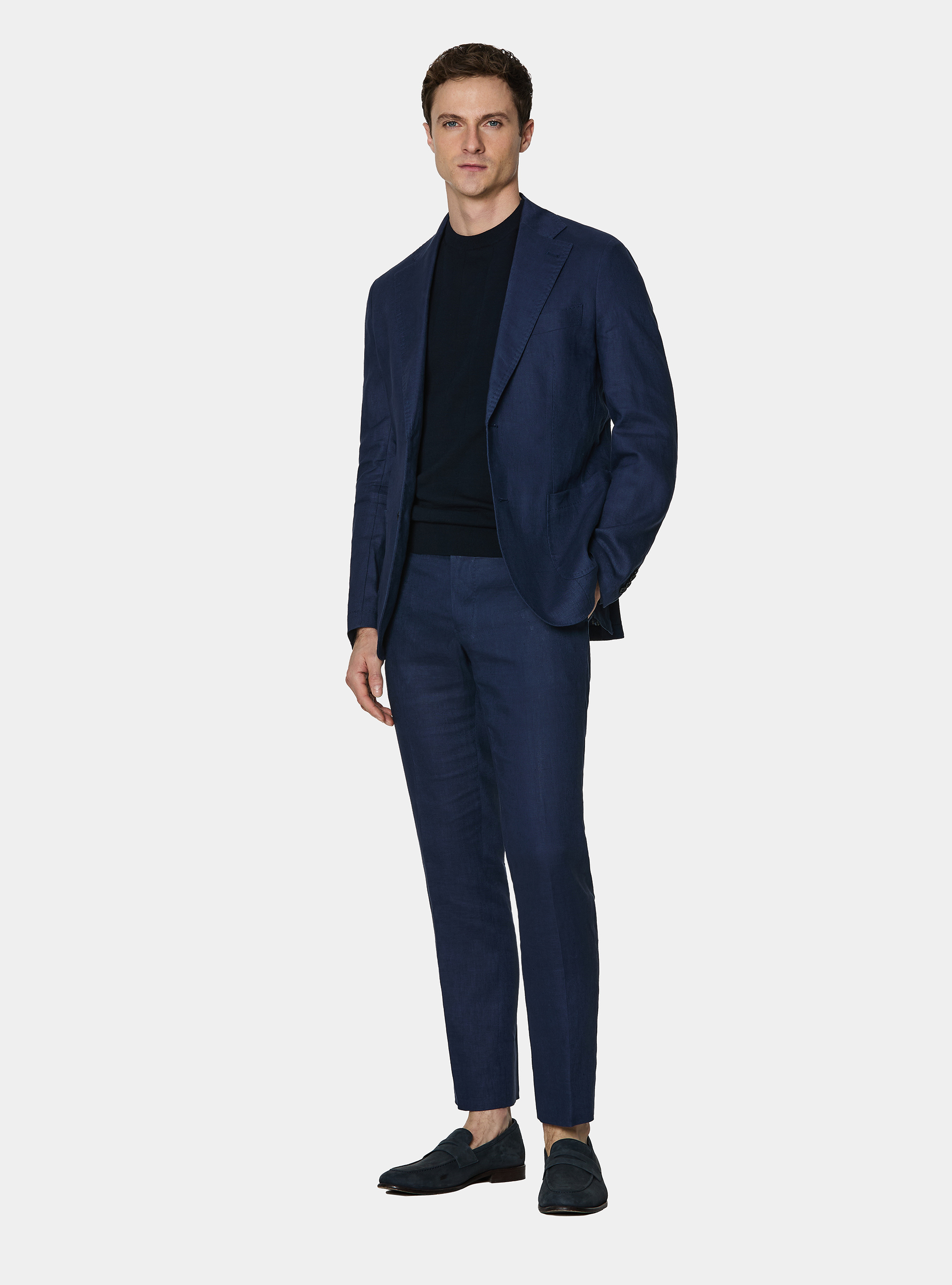 Giacca abito in puro lino, BLU