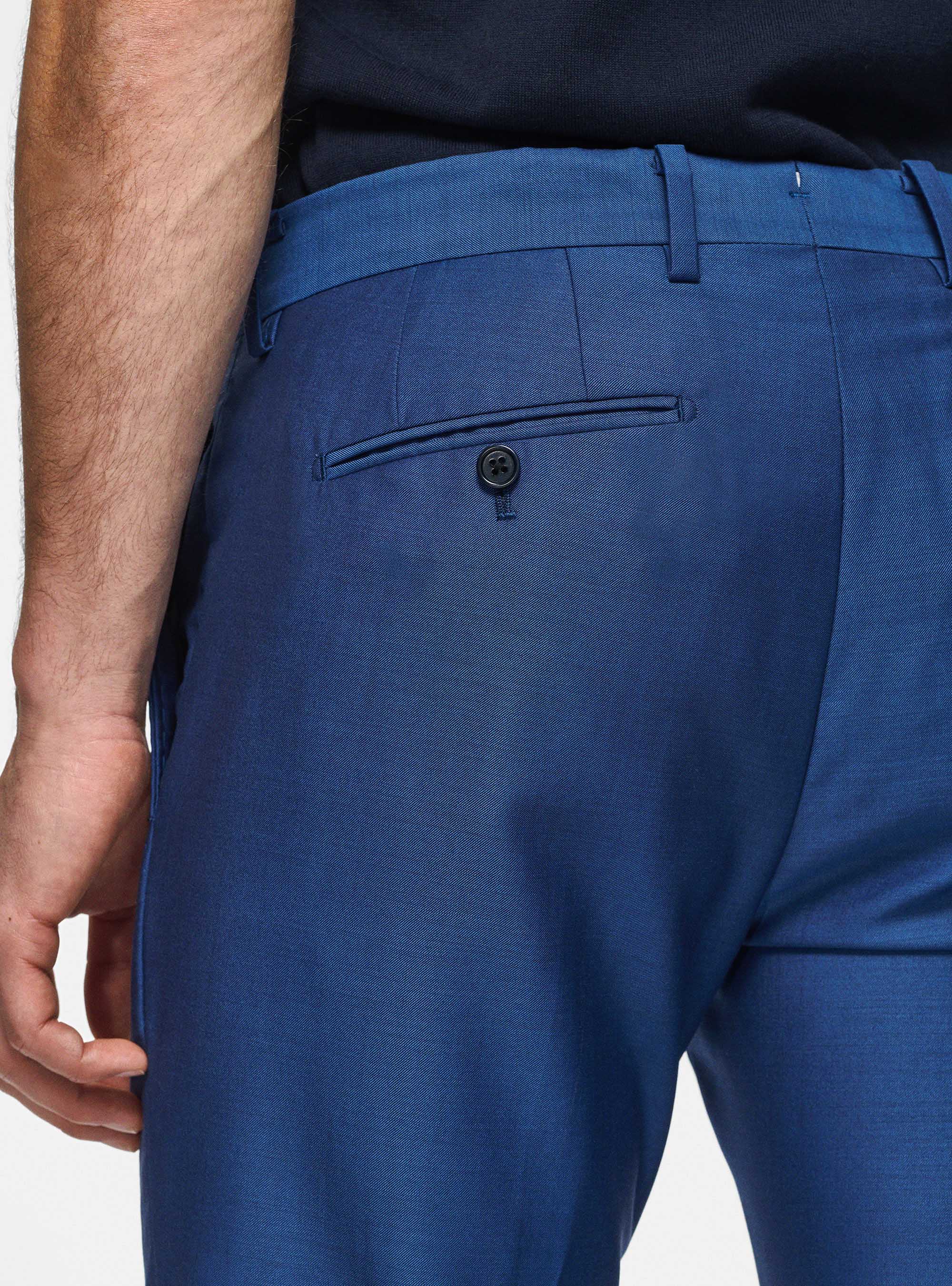 Trousers in pure 110's superfine wool, BLUE