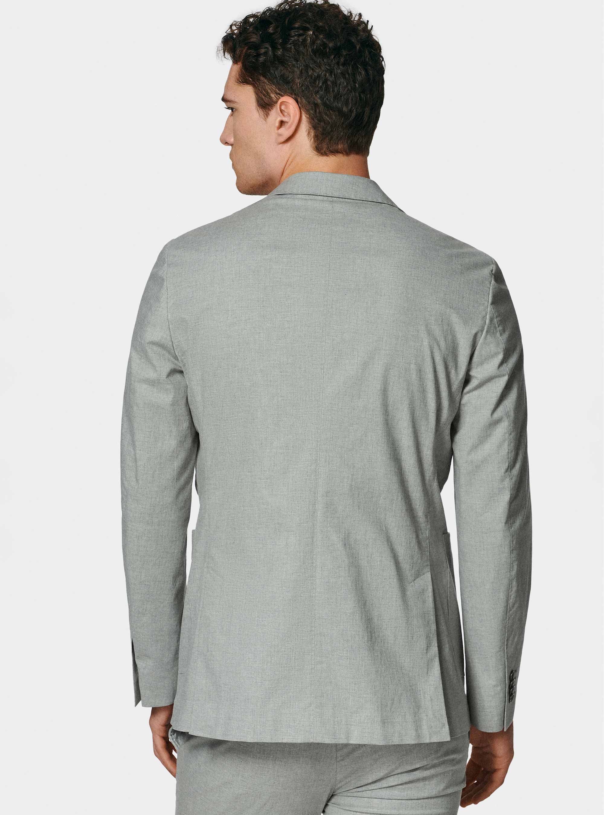 Giacca abito grigio in cotone stretch, GRIGIO MELANGE 0151C