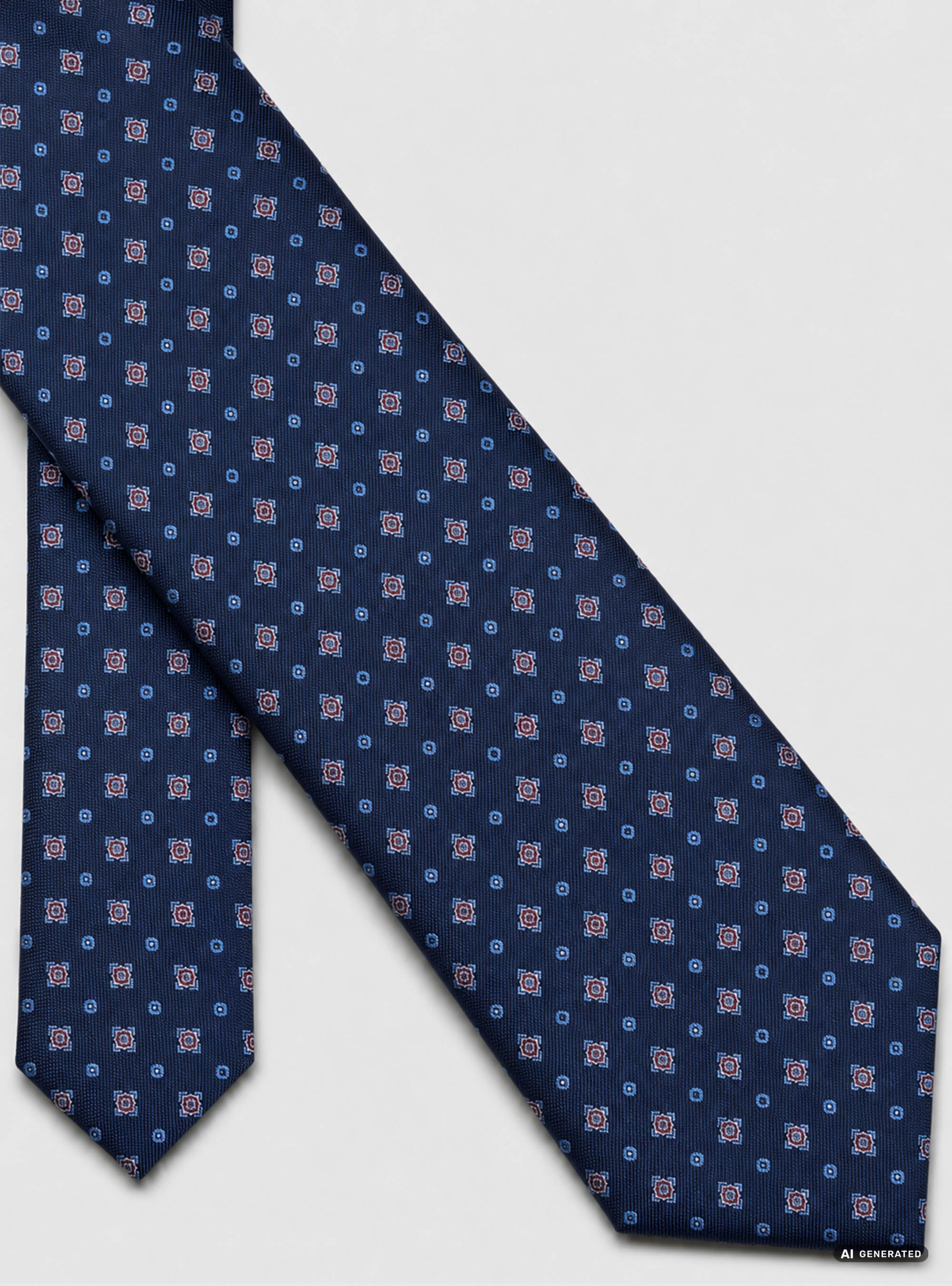 Micro-pattern silk jacquard tie, NAVY BLUE