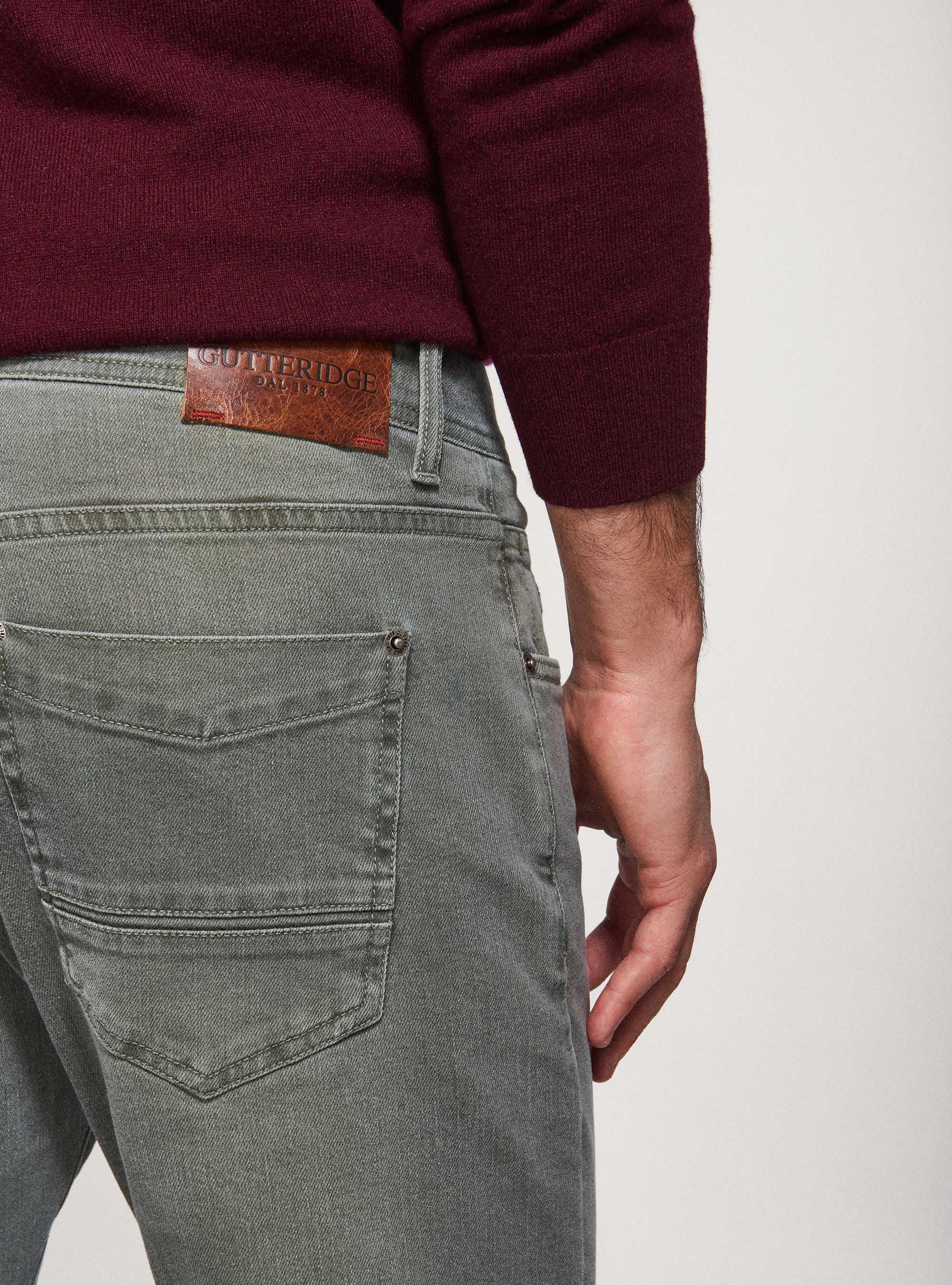 Pantaloni 5 tasche tailor fit, SALVIA 0602C