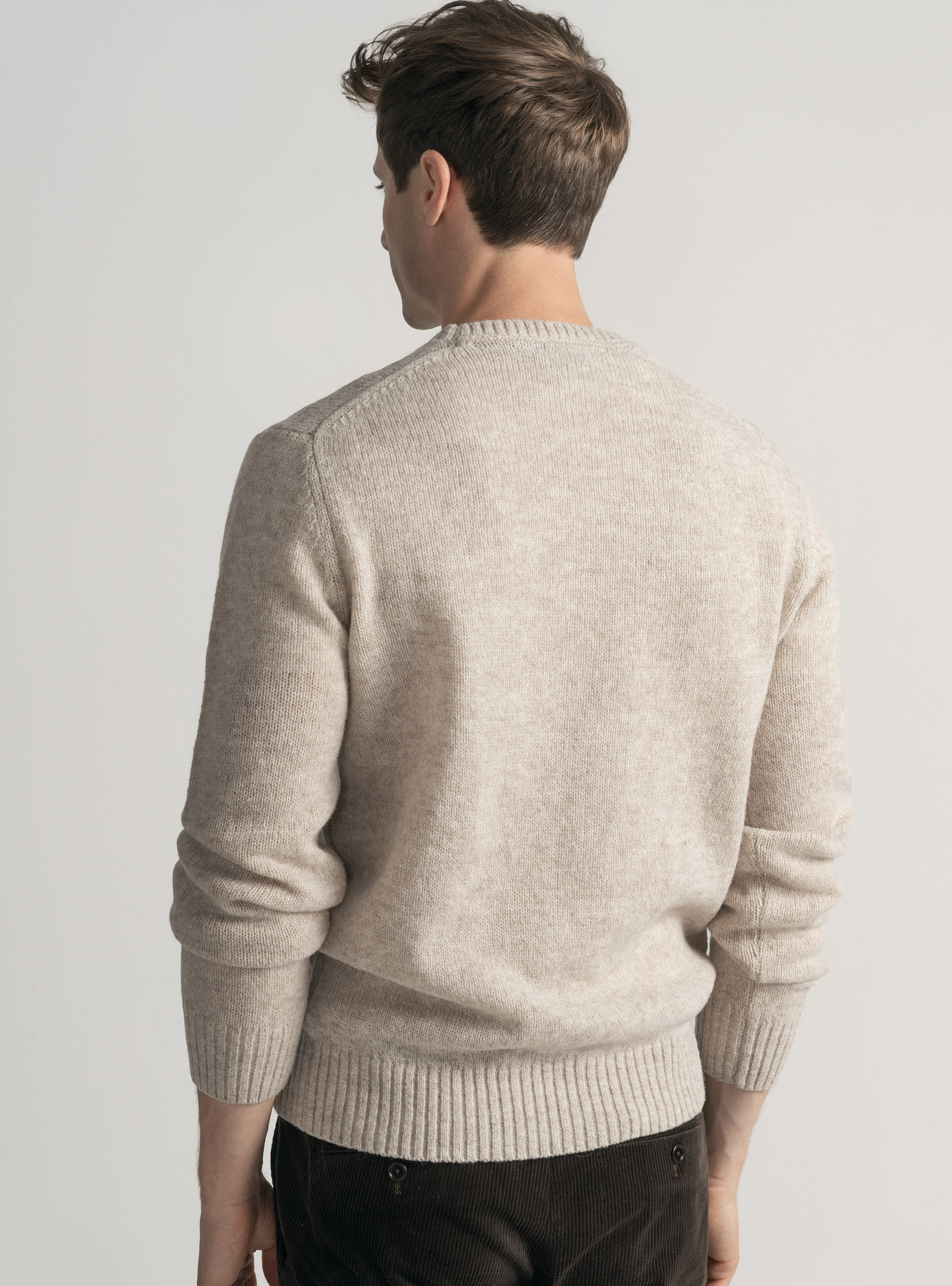 Trikot mit Rundhalsausschnitt aus Shetlandwolle, ECRU 0560C