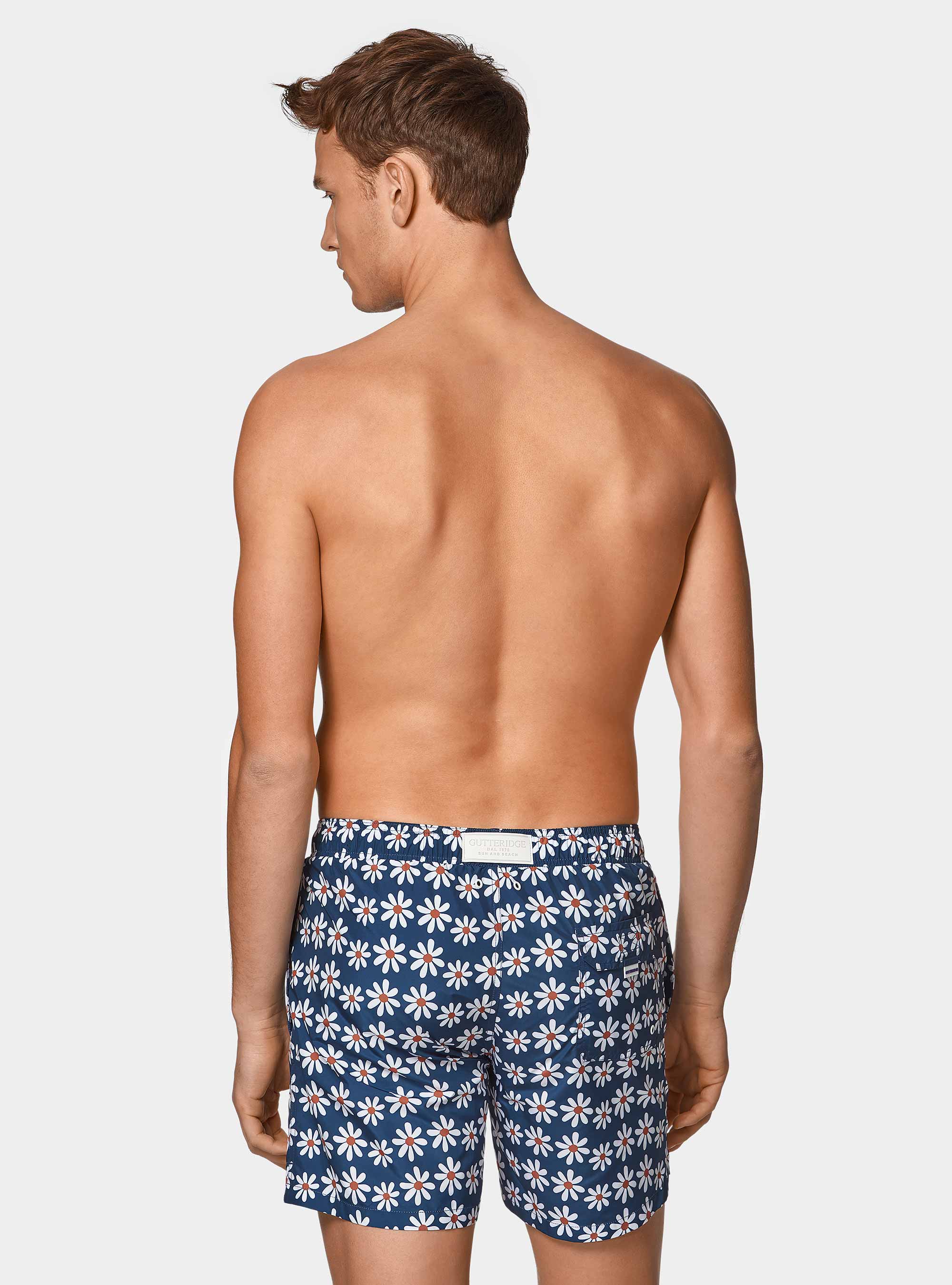 Badeanz&uuml;ge mit G&auml;nsebl&uuml;mchenmuster, NAVY 0218C