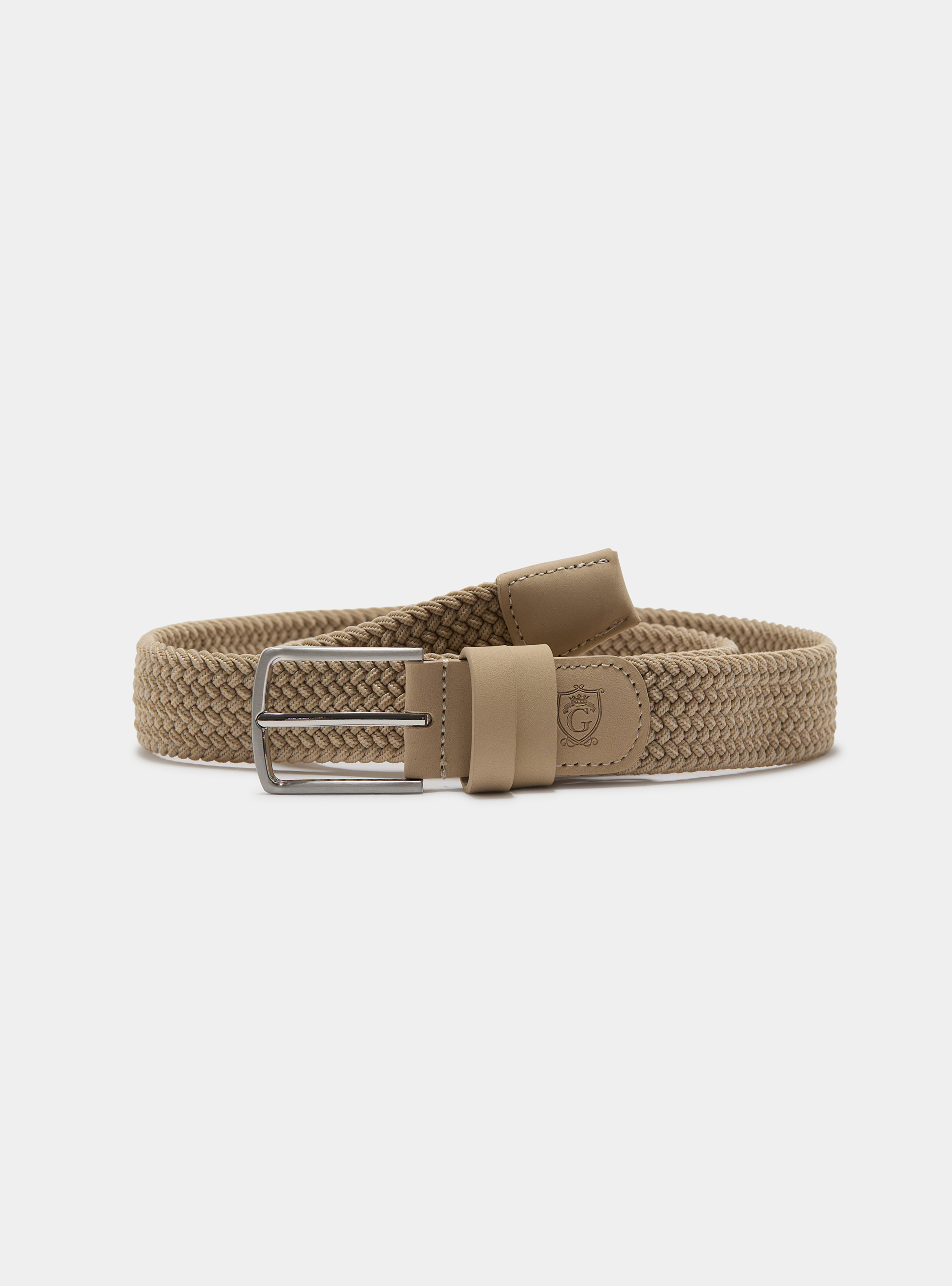 Elastic braided belt, ECRU