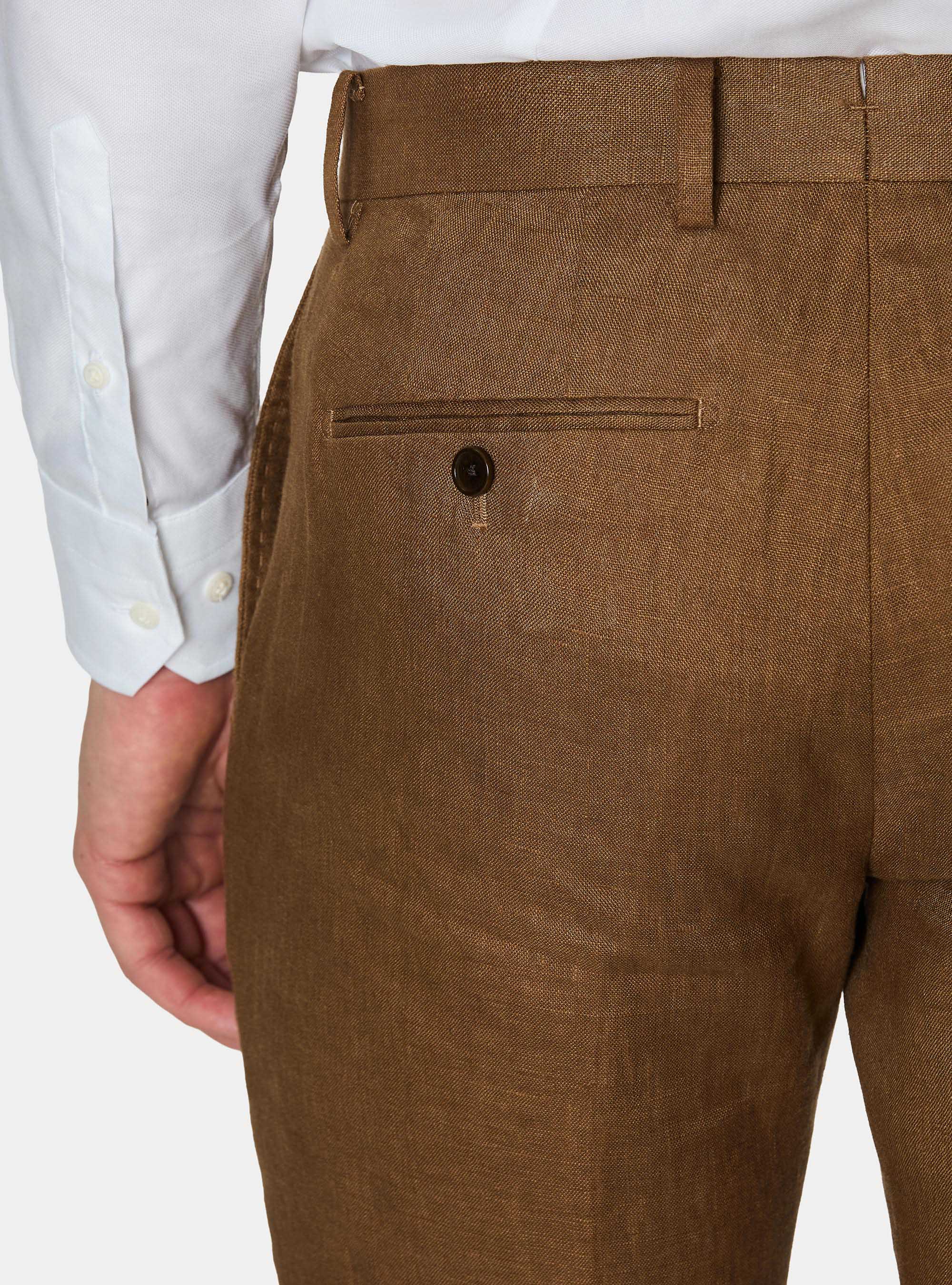 Pure linen suit trousers, MULTICOLOR