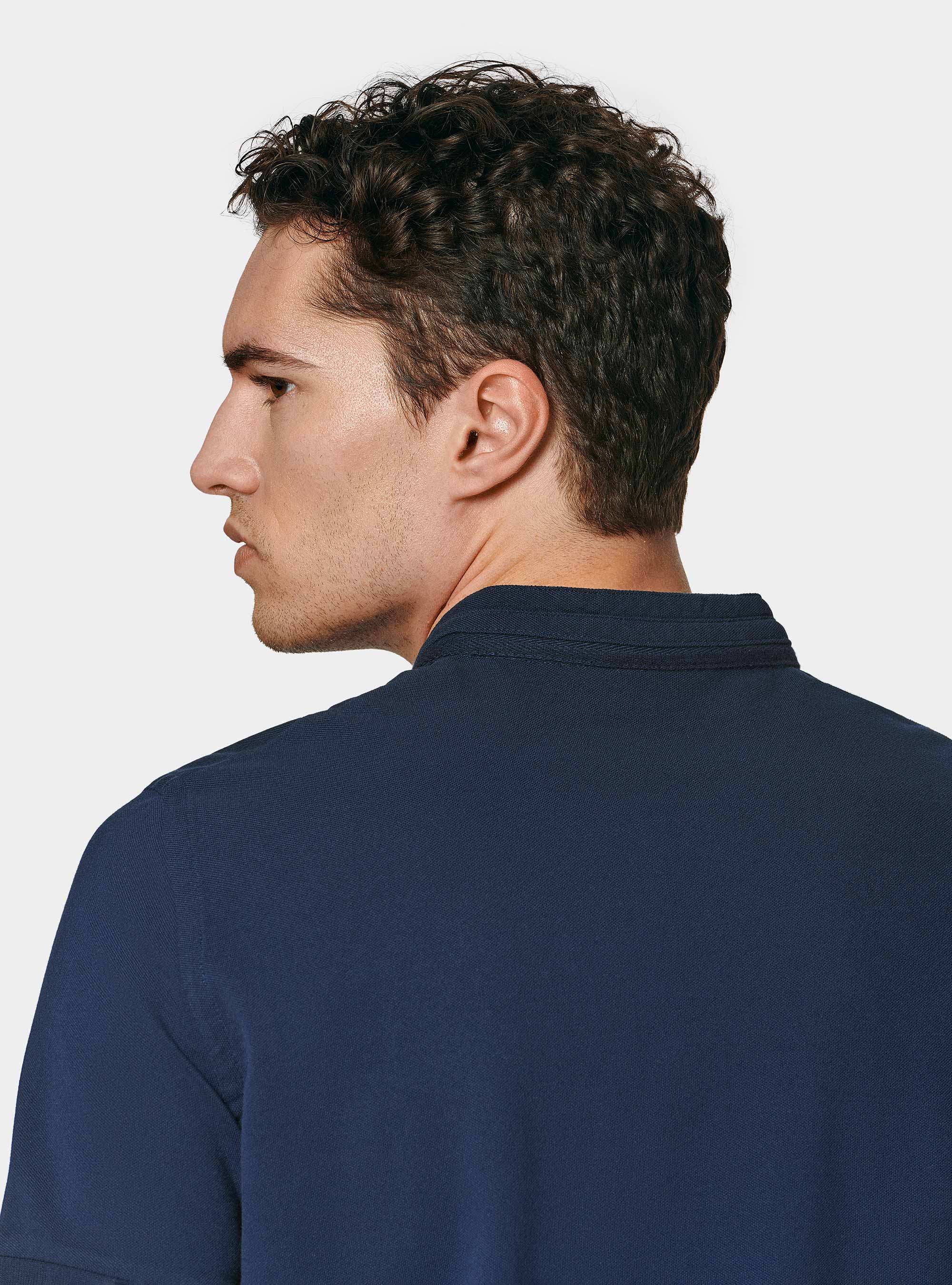Polo coreana in piquet, BLU