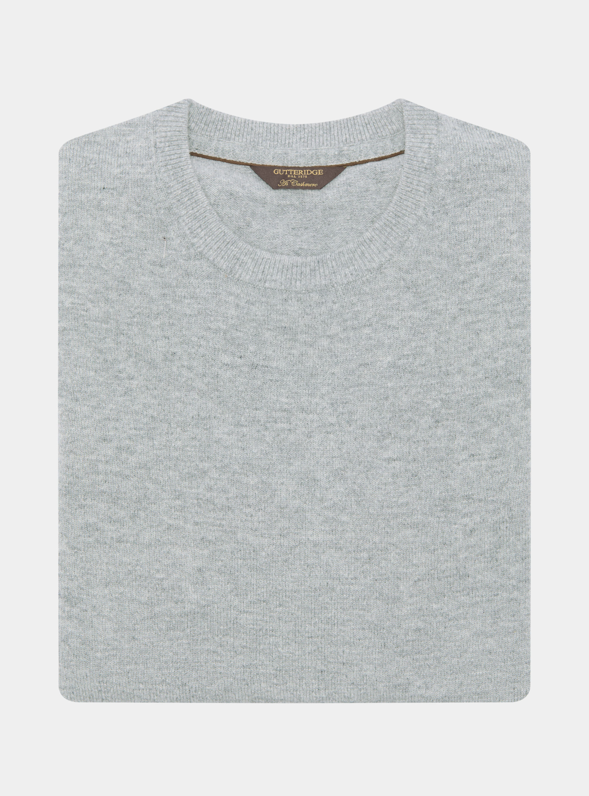 Rundhals-Pullover aus Lambswool und Kaschmir, GRIGIO CHIARO MEL 0150C