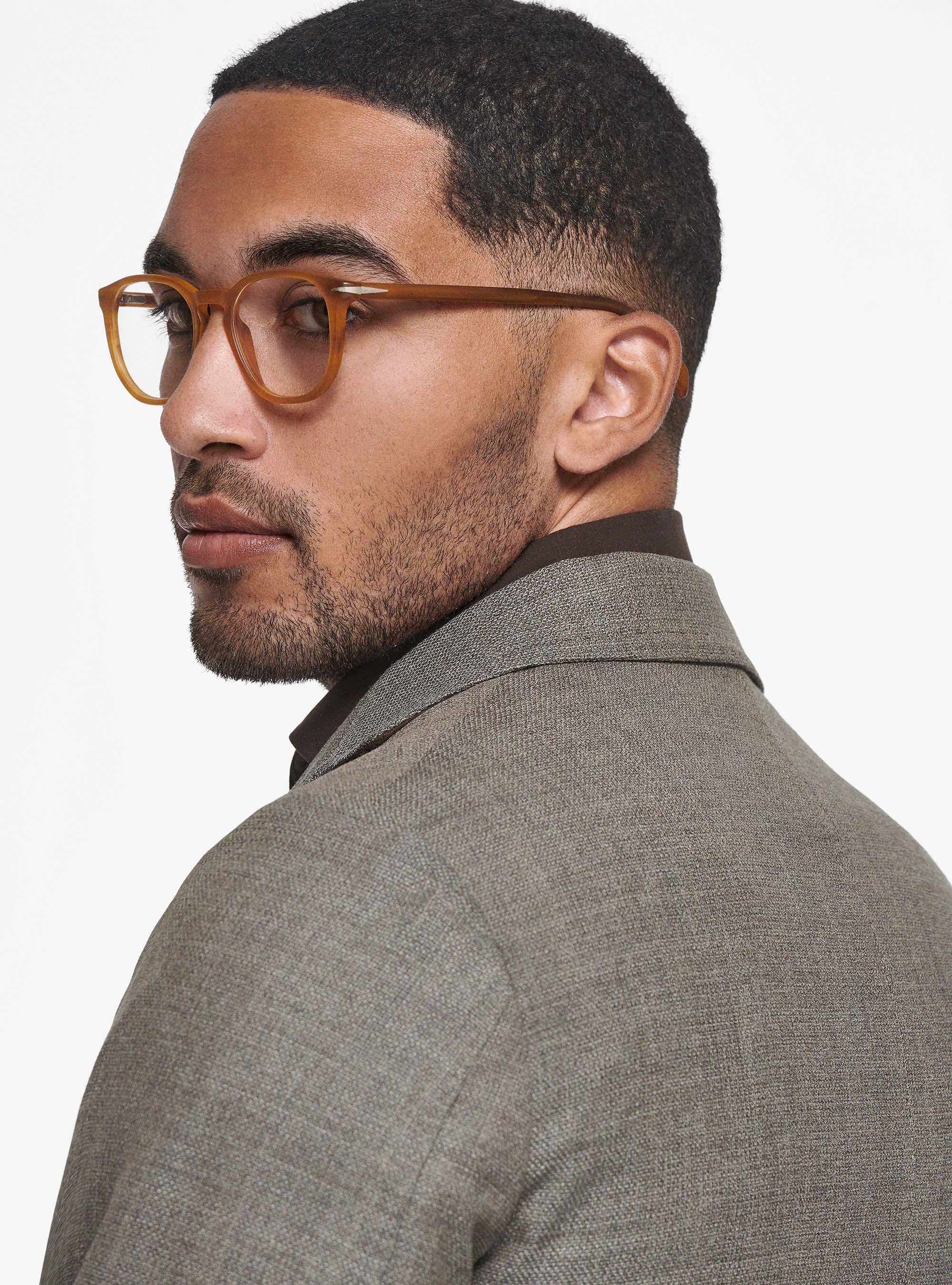 Giacca in lana micro texture, FANGO