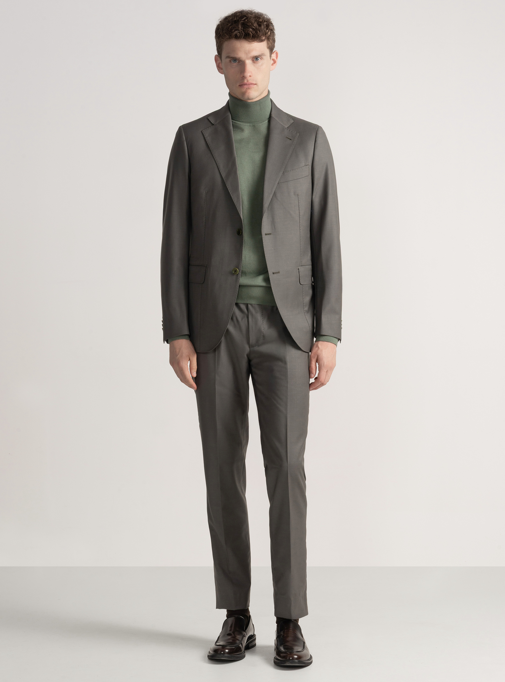 Suit blazer in pure superfine 120's wool, GREEN