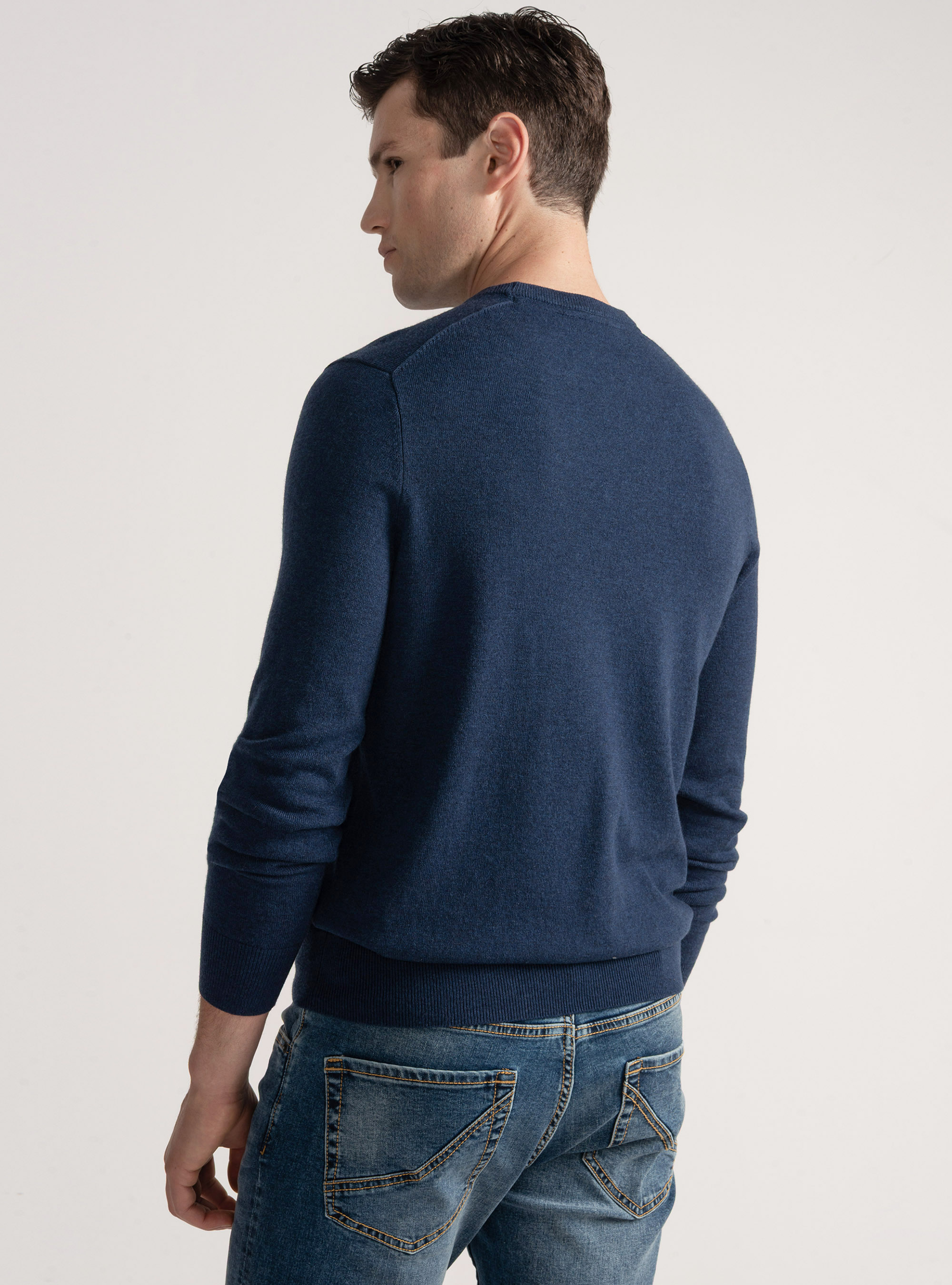 Maglia girocollo in misto lana, INCHIOSTRO