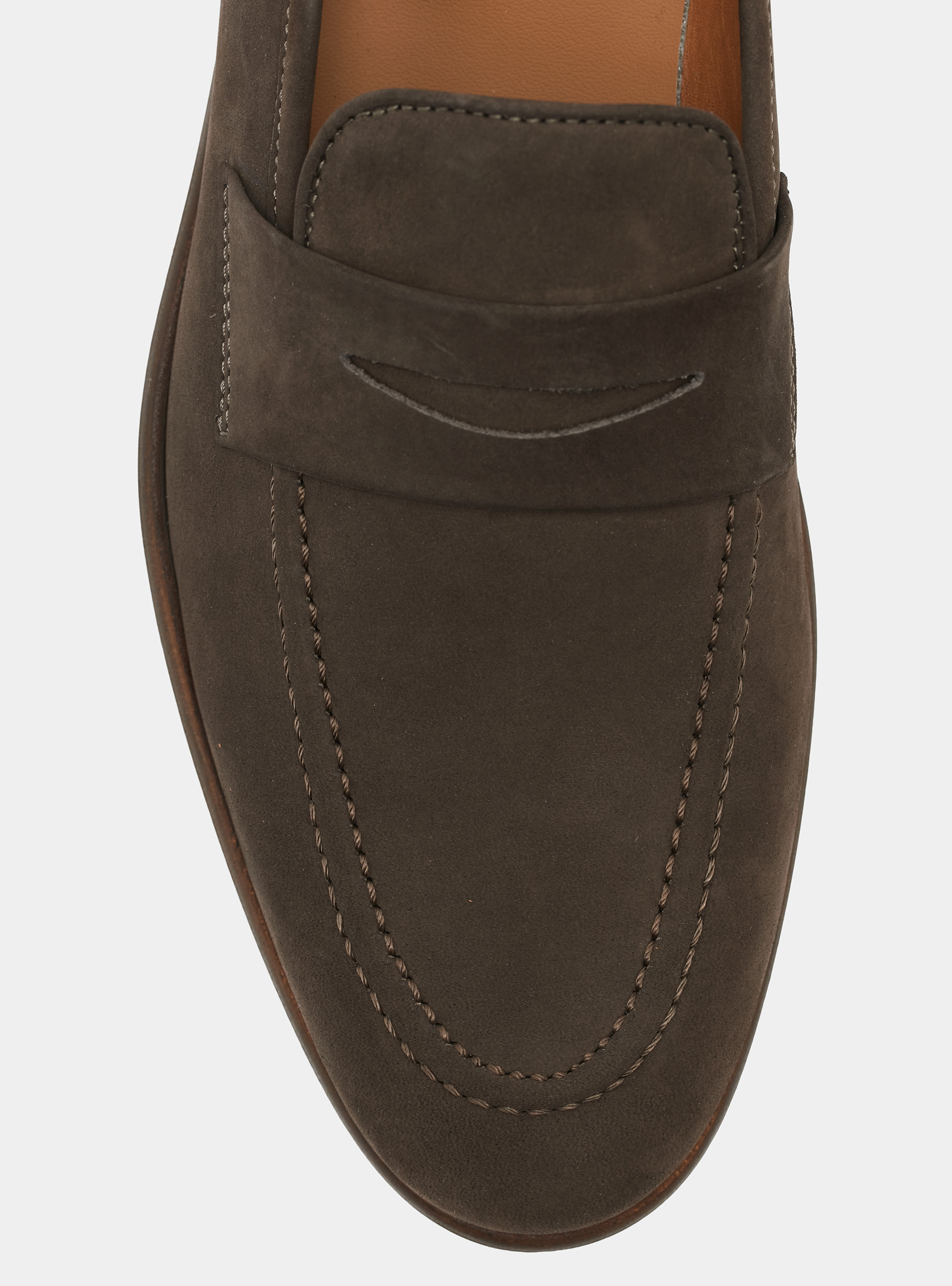 Nubuck loafers, BROWN