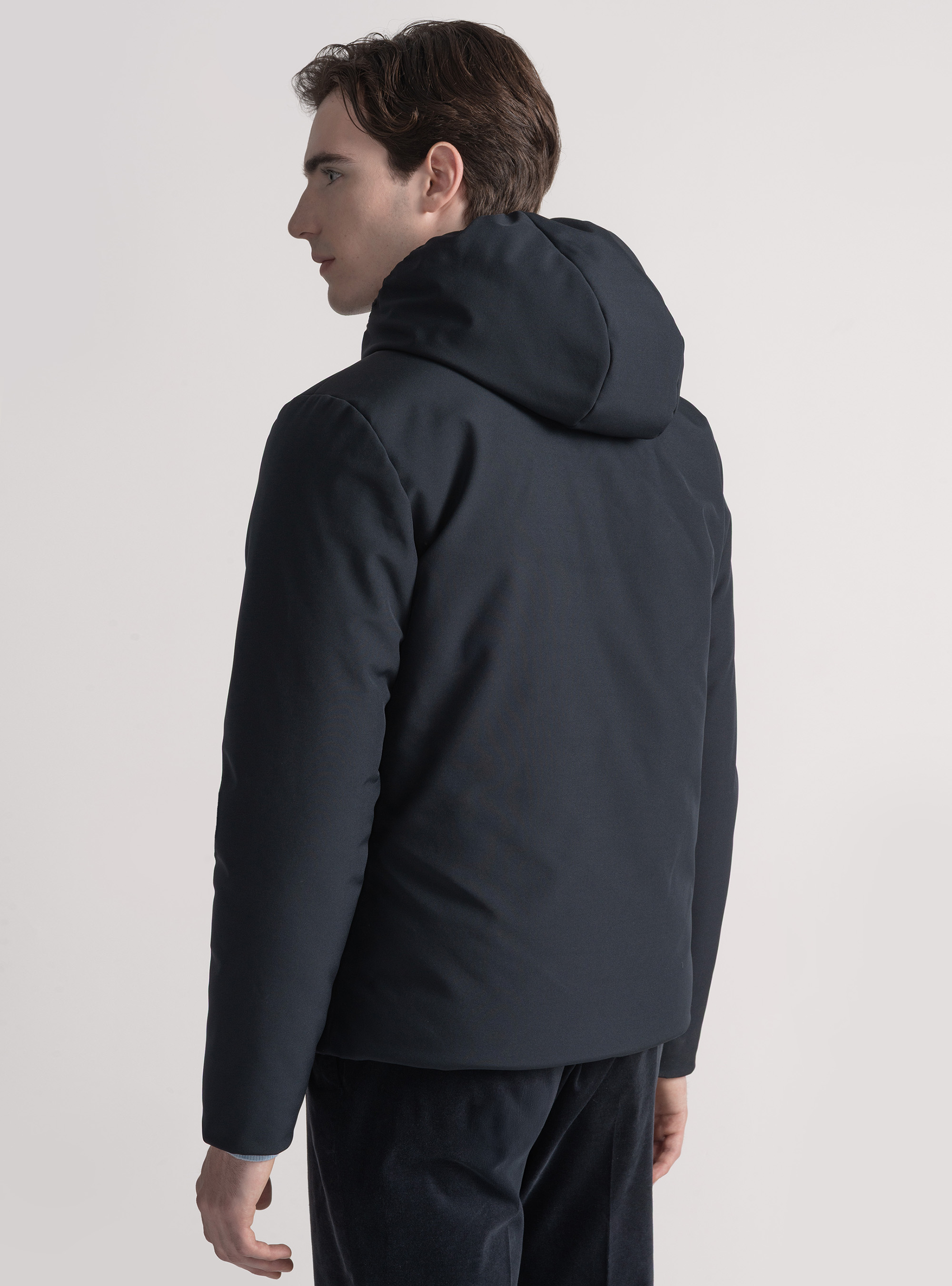 Giubbotto tecnico reversibile con cappuccio, BLU NAVY