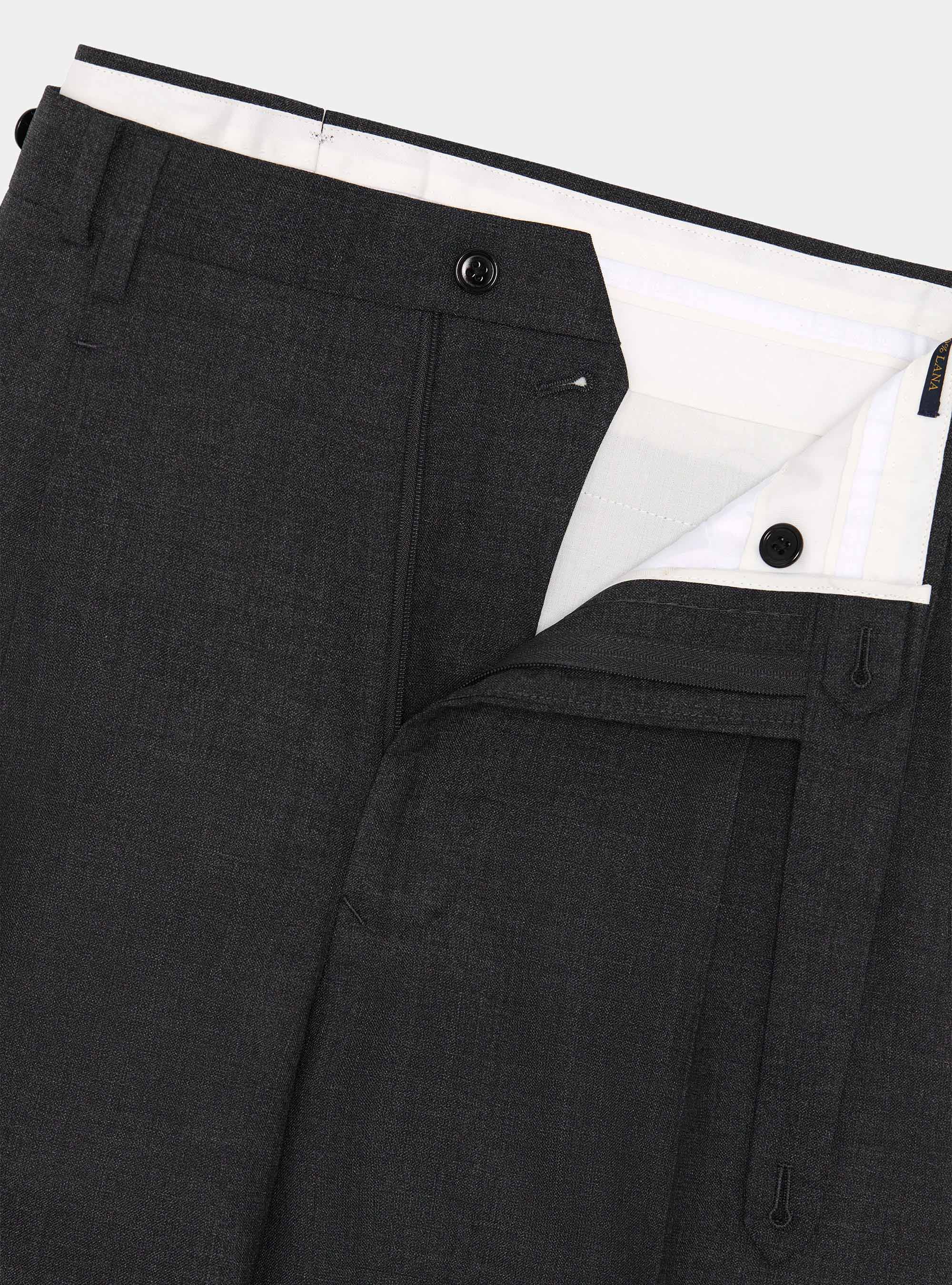 Vitale Barberis Canonico pure wool double pleat trousers, ASPHALT GREY