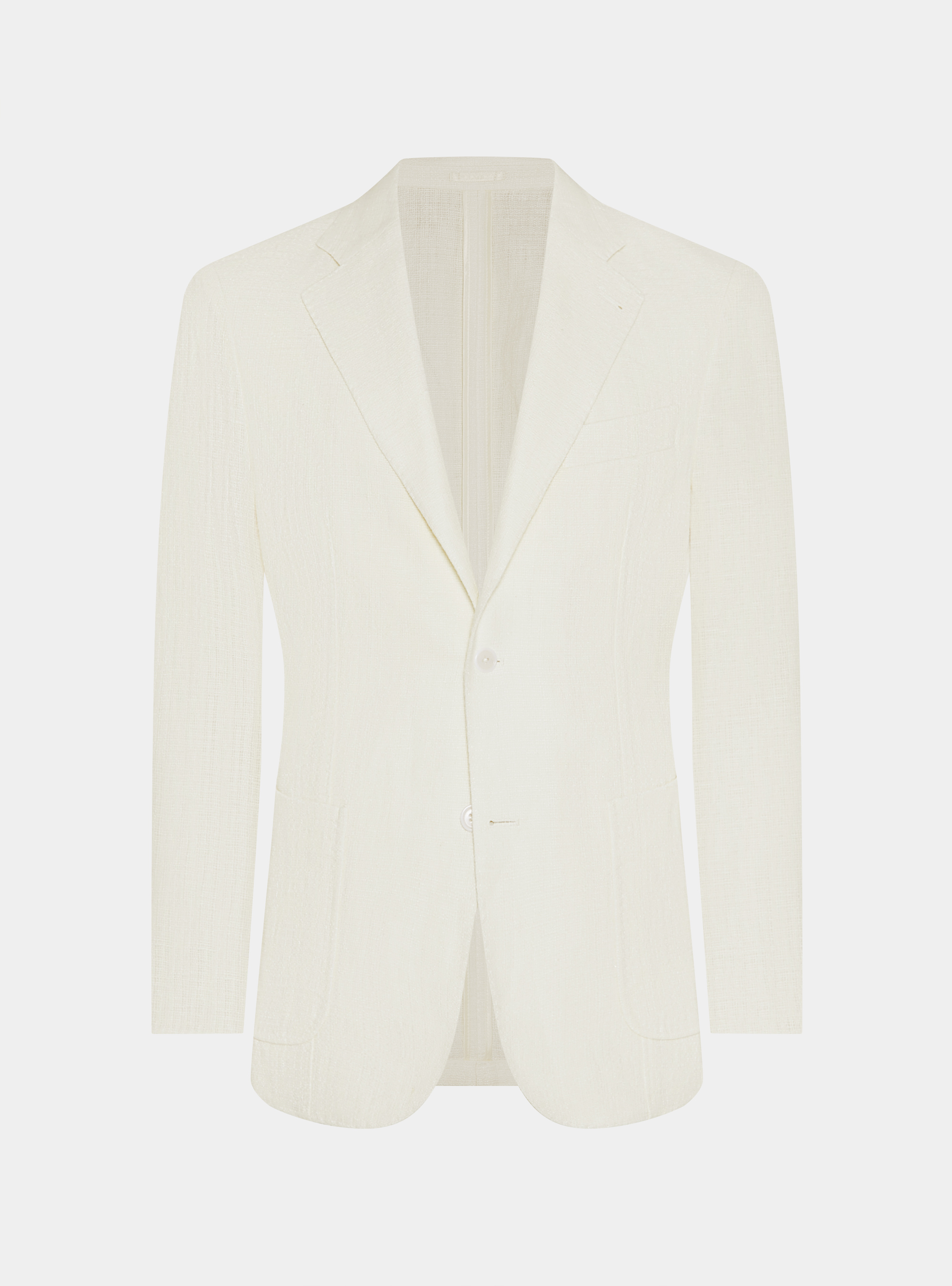 Giacca in lino crepe, BIANCO