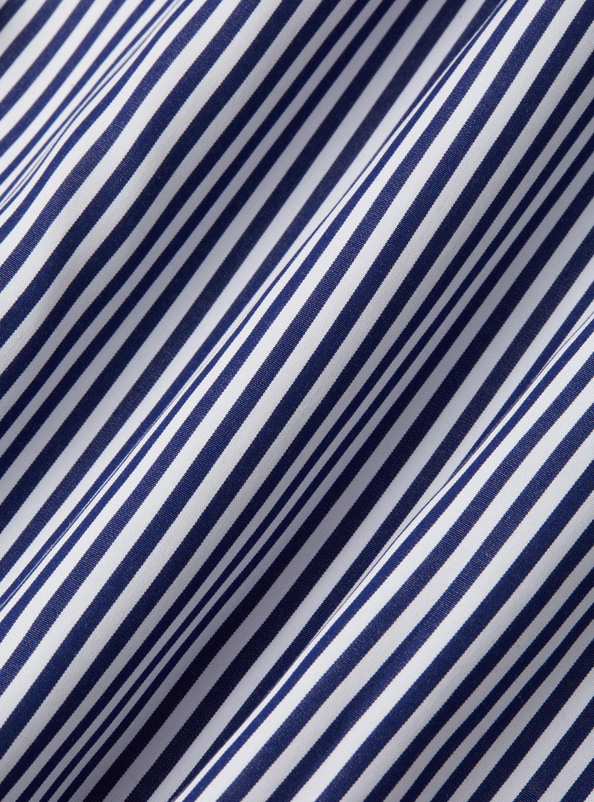 Camisa de rayas en popel&iacute;n de algod&oacute;n, AZUL MARINO