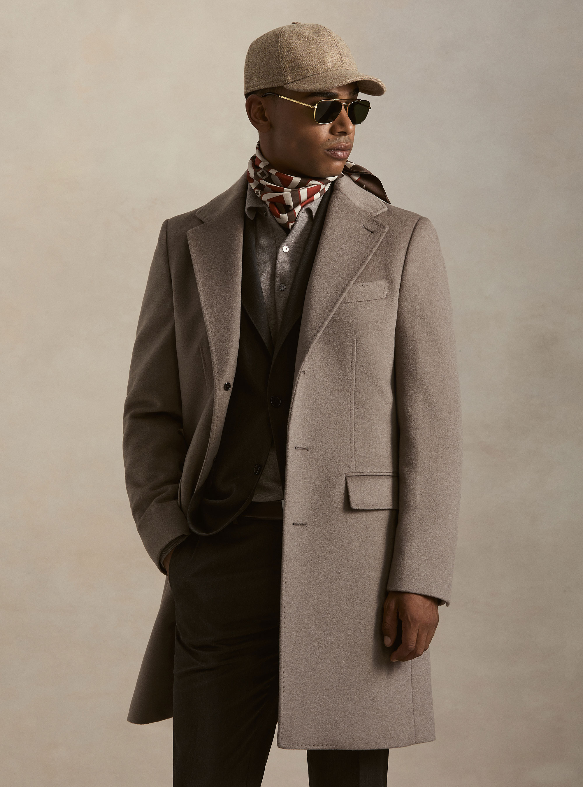 Single-breasted wool and cashmere coat, FANGO 0555C
