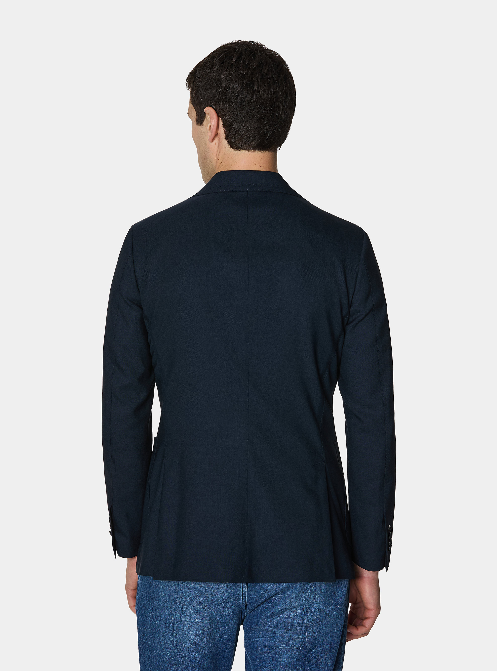 Double-breasted blazer in pure Vitale Barberis Canonico wool, NAVY