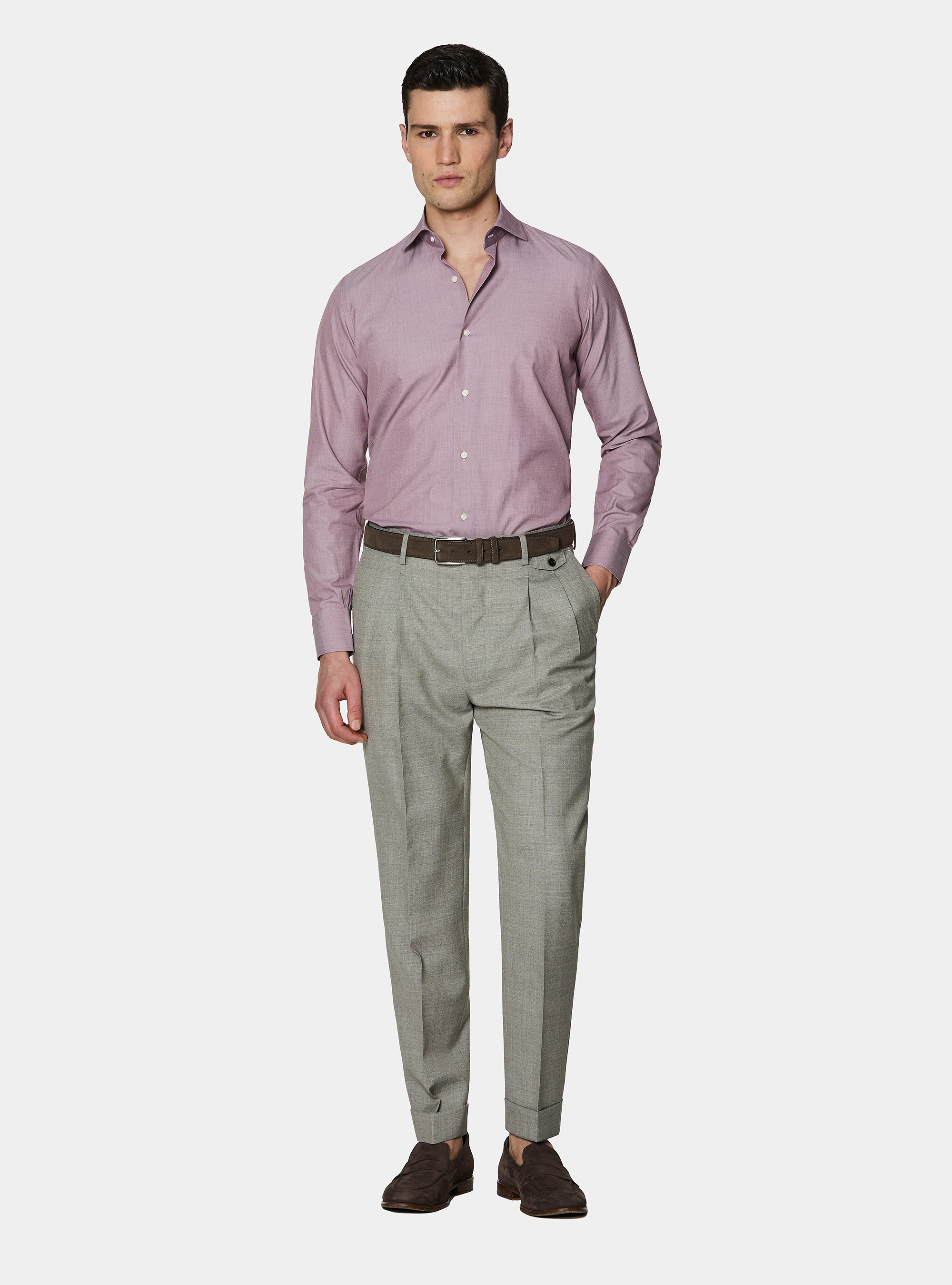 Camicia in cotone fil a fil, CIPOLLA