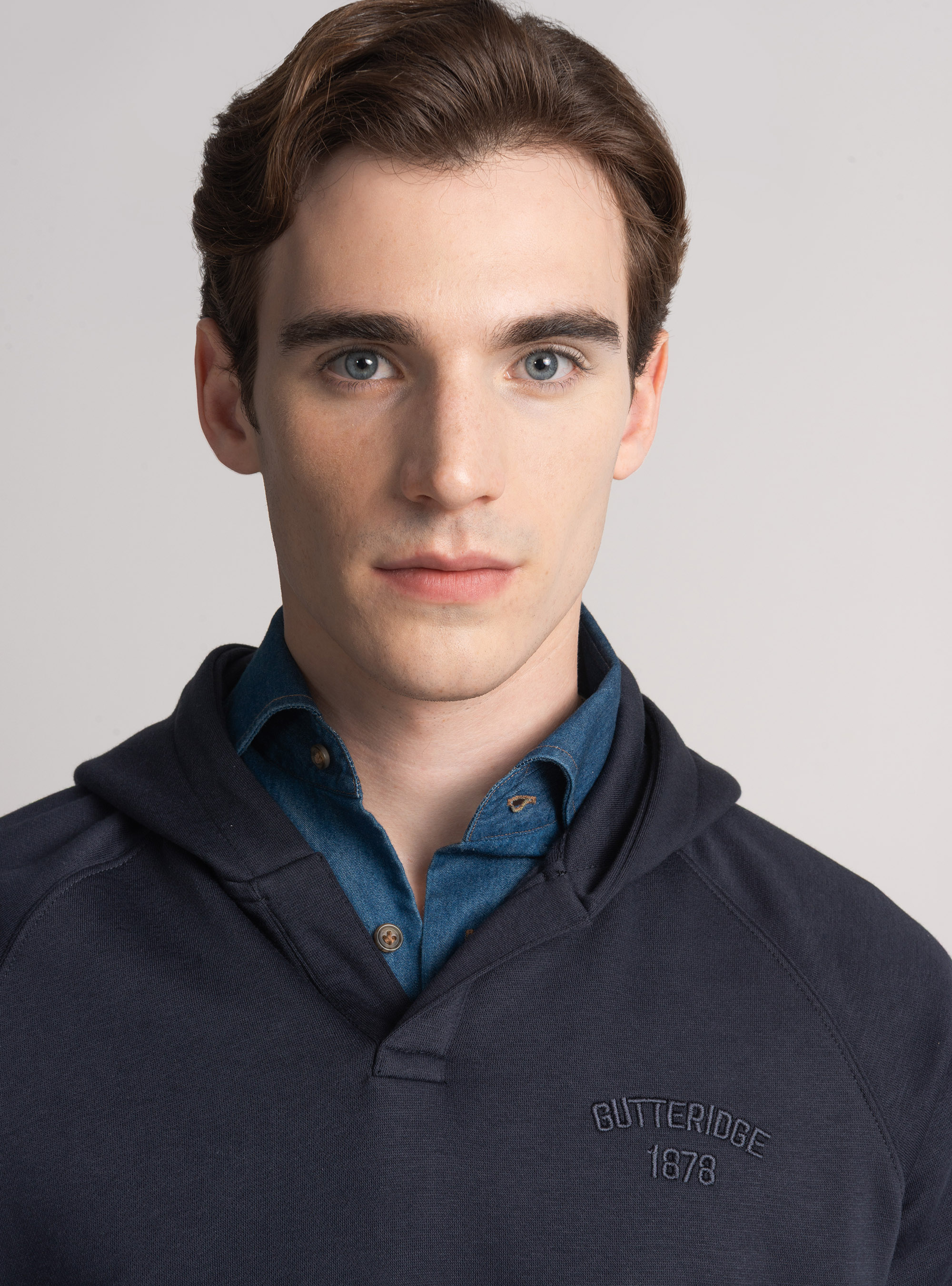 Sudadera con capucha GT01 en mezcla de algod&oacute;n, AZUL MARINO