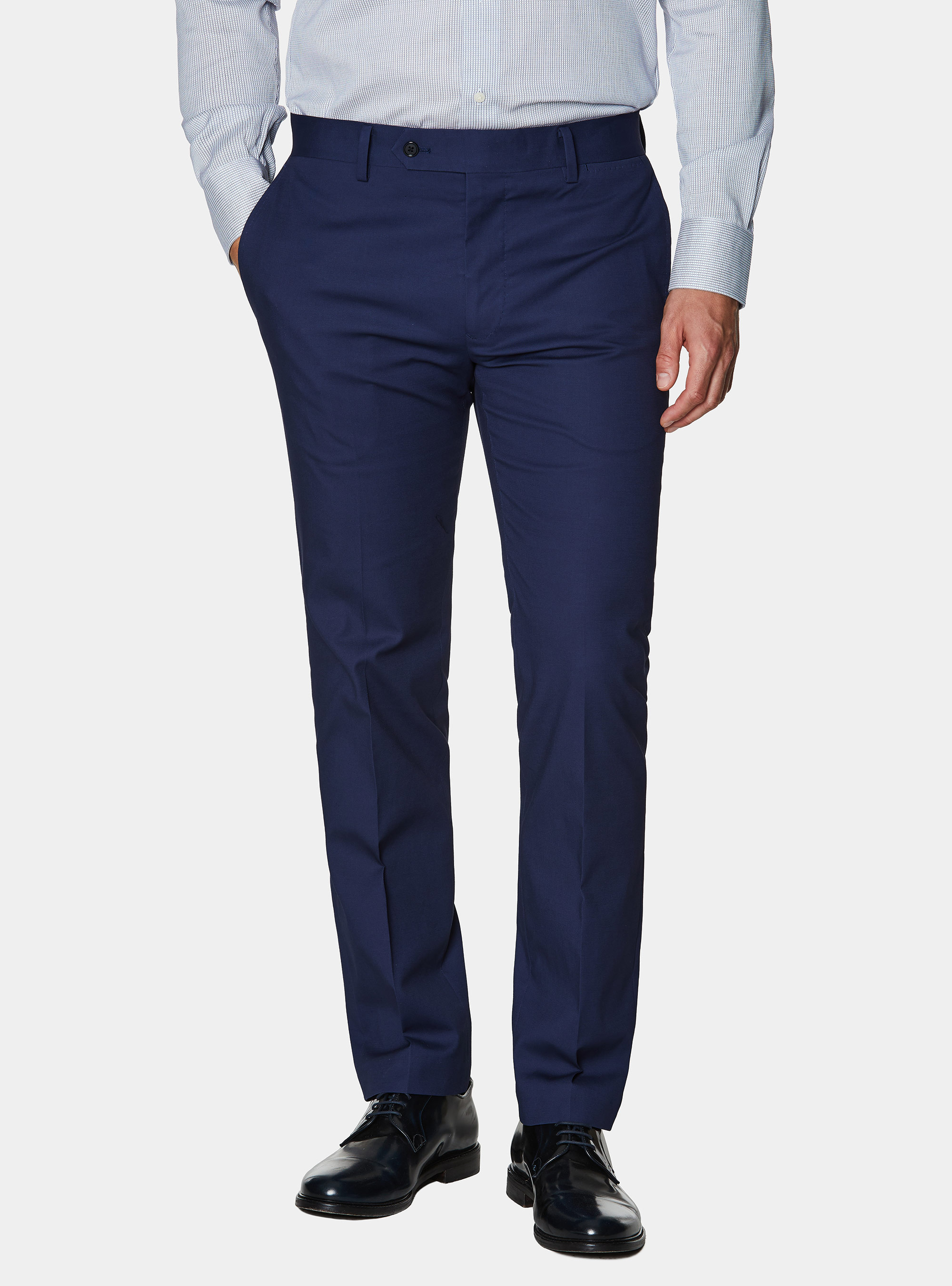 Pantaloni abito in cotone, BLU
