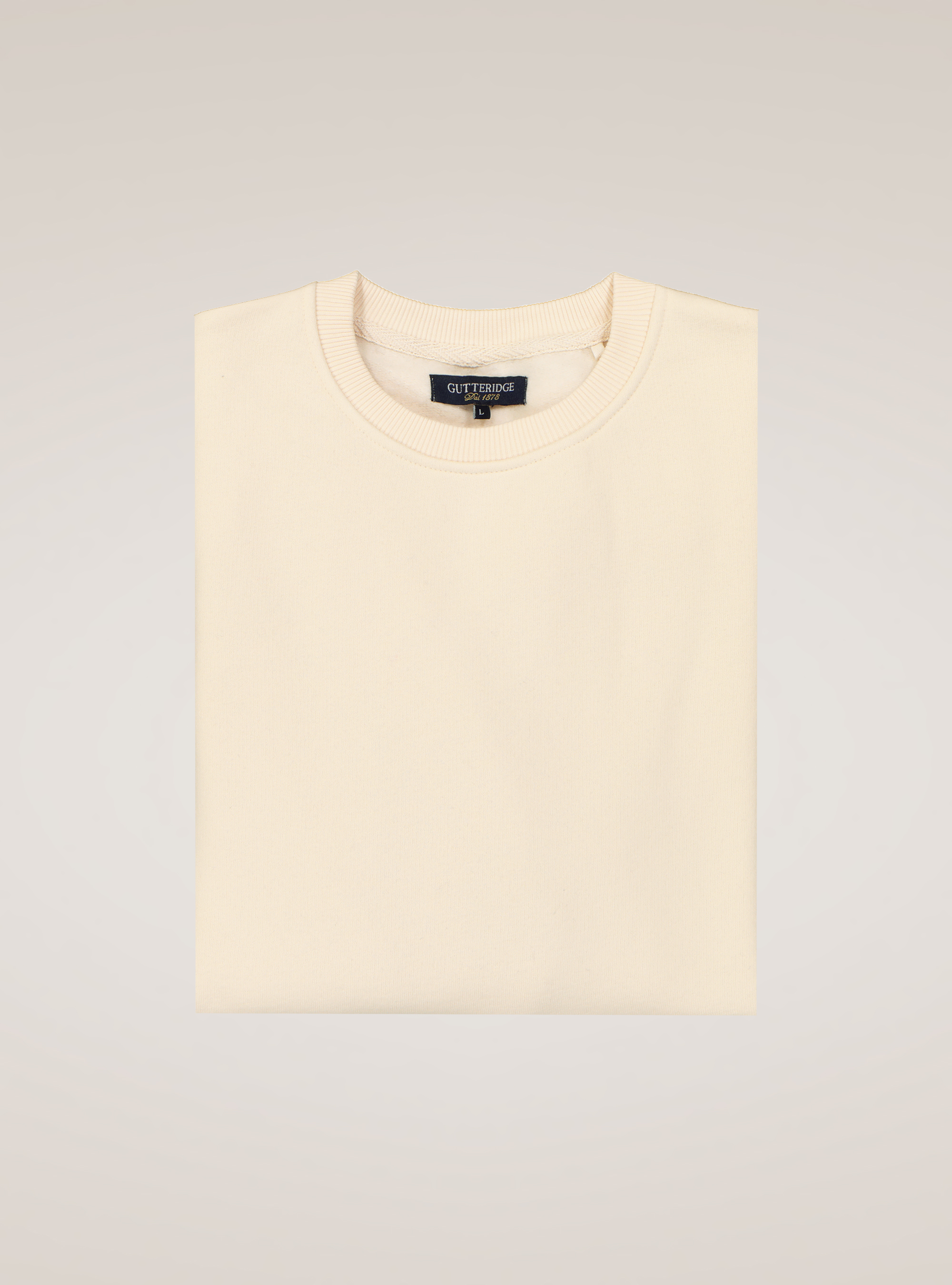 Cotton blend crew neck sweatshirt, OFF-WHITE