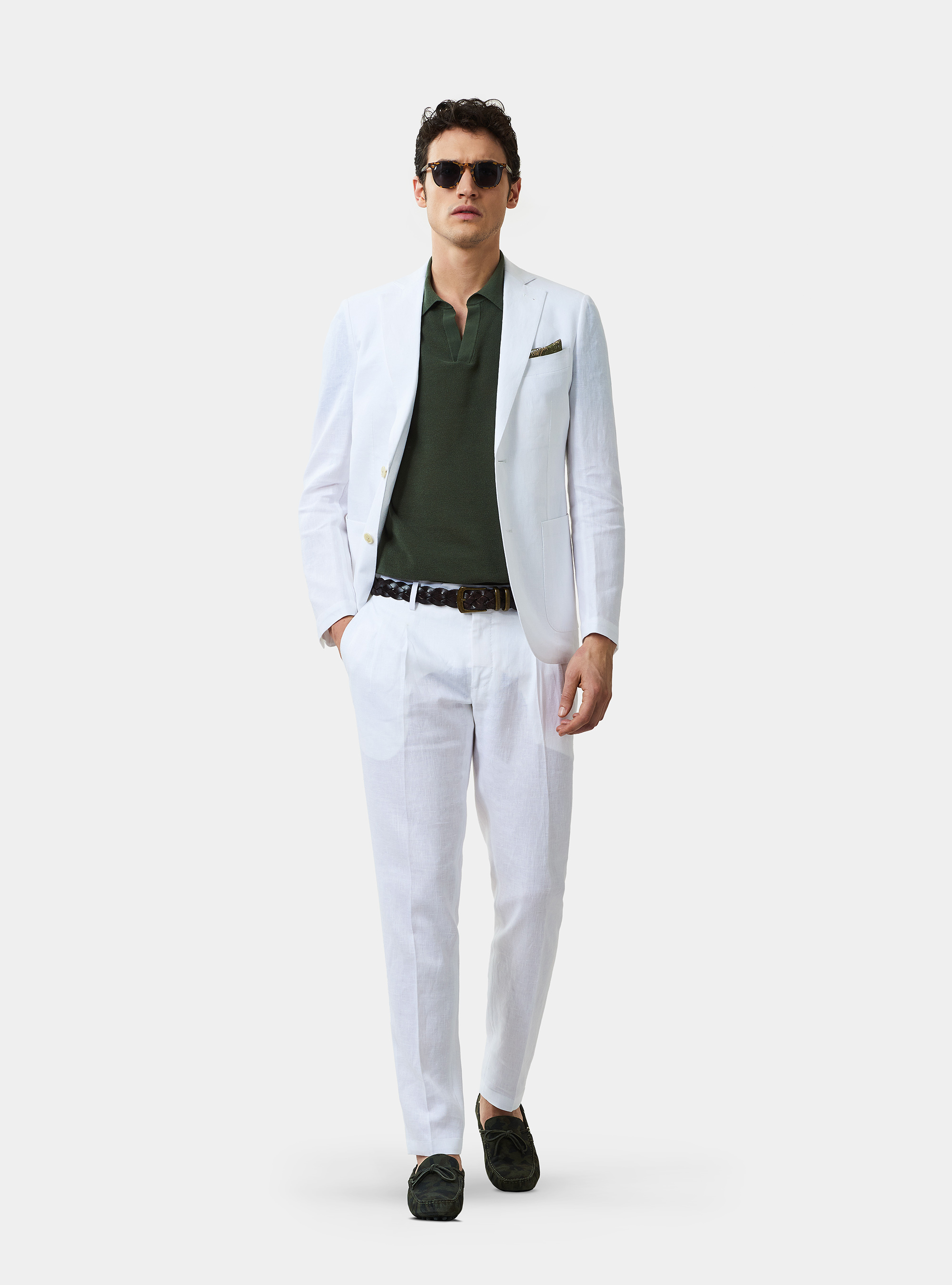 Veste de costume en pur lin, BLANC