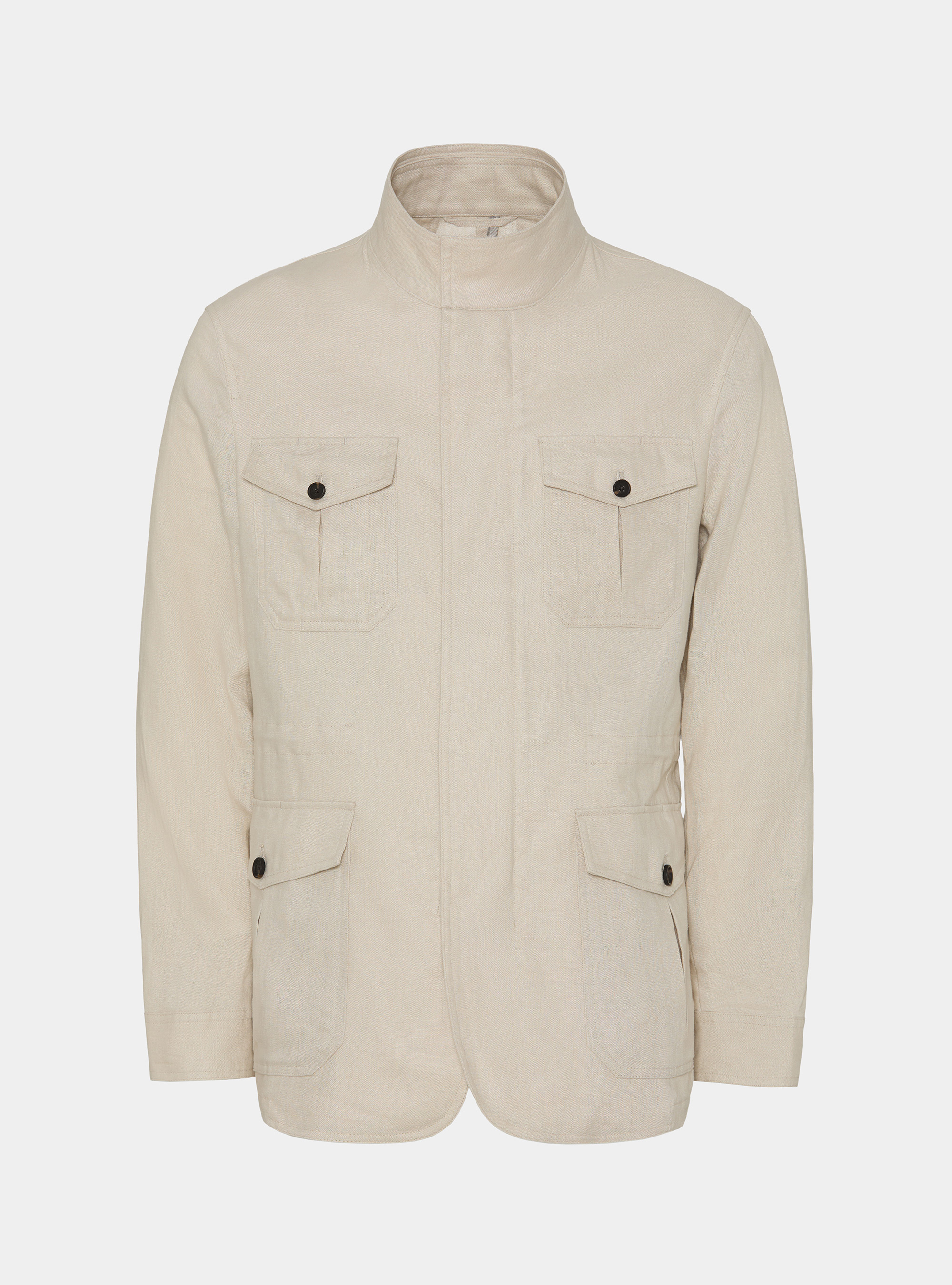 Field jacket in pure linen, ECRU