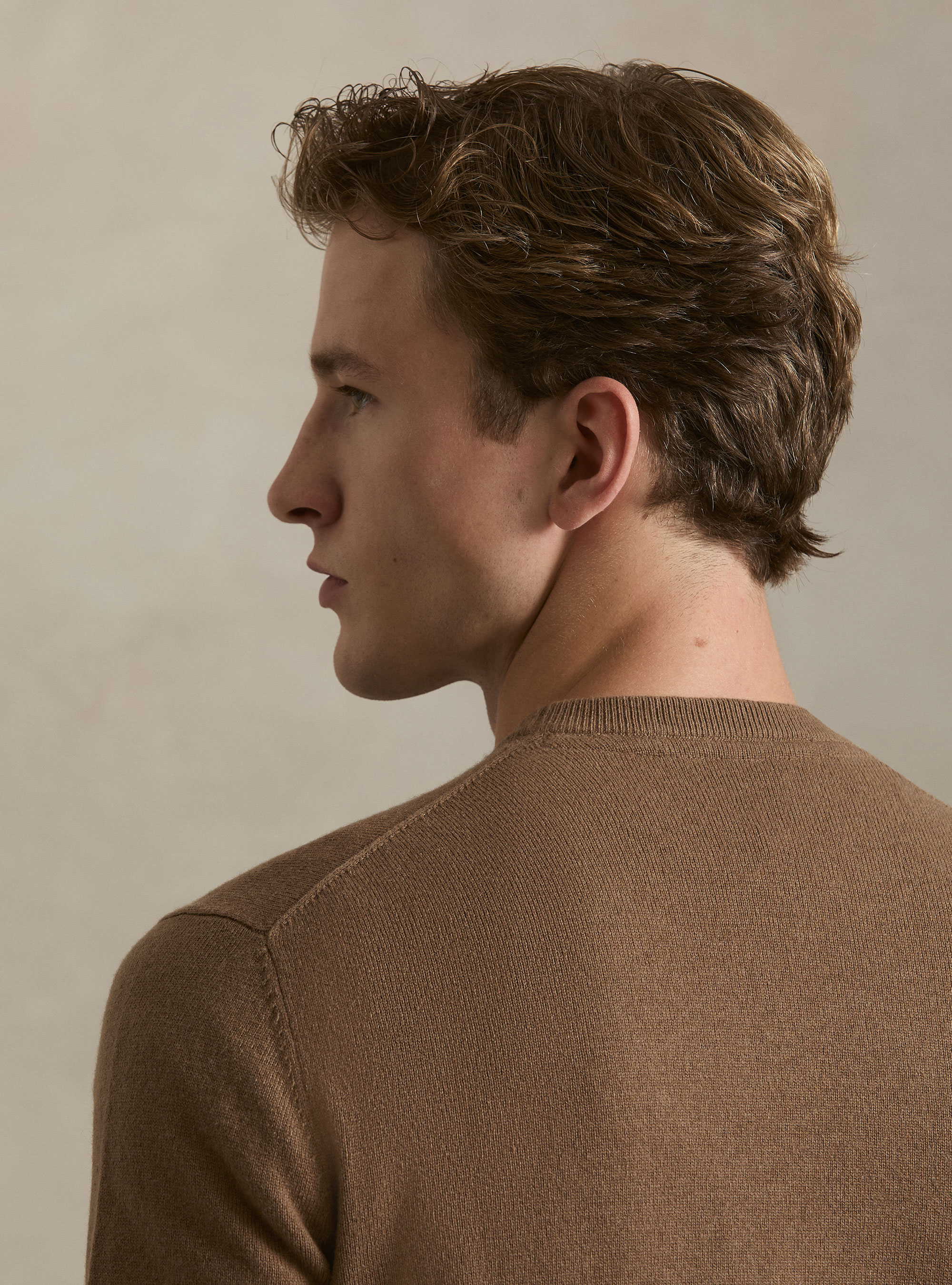 Rundhals-Pullover aus Lambswool und Kaschmir, NOCCIOLA 0553C