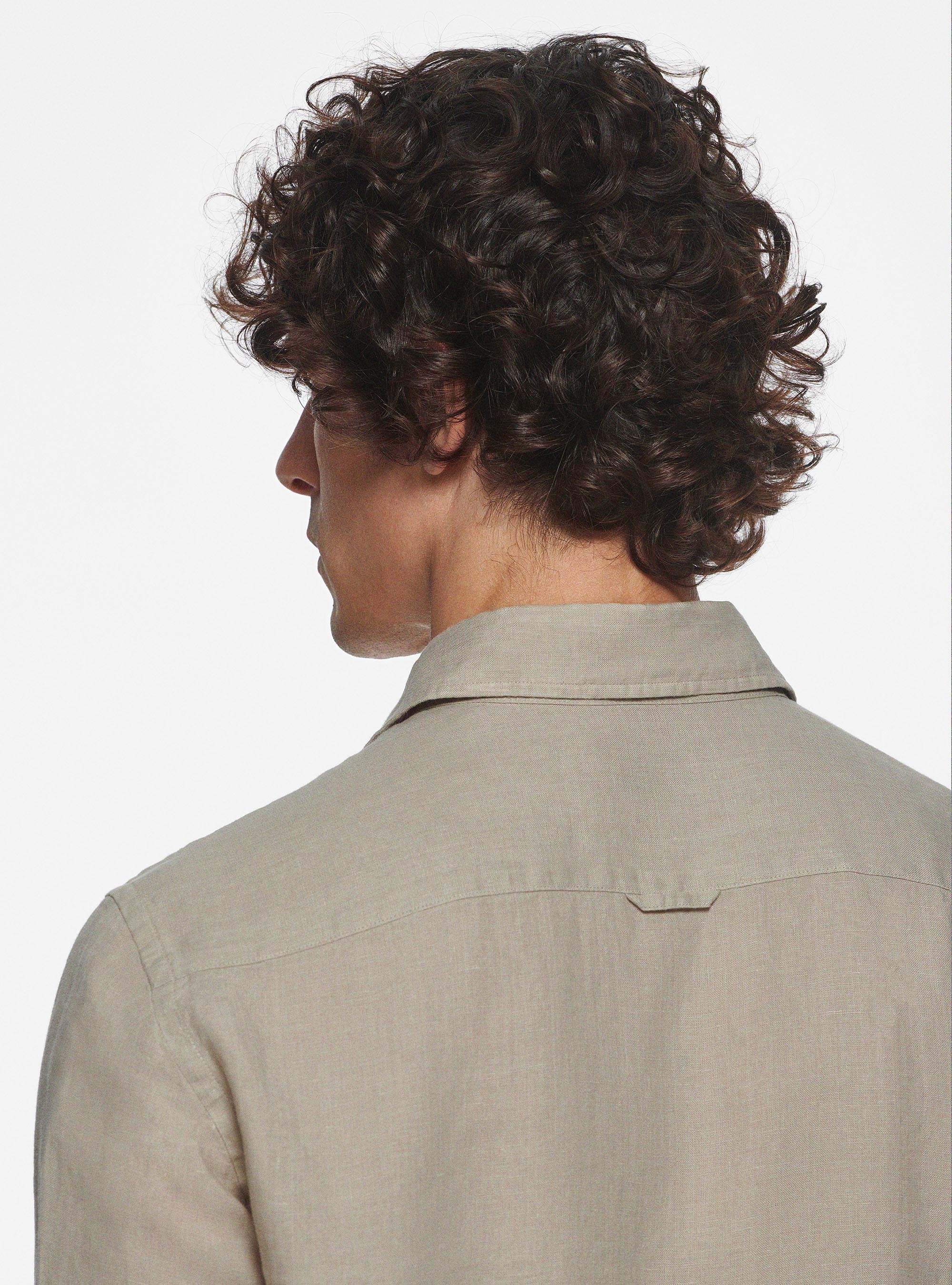 Camicia in puro lino, SABBIA