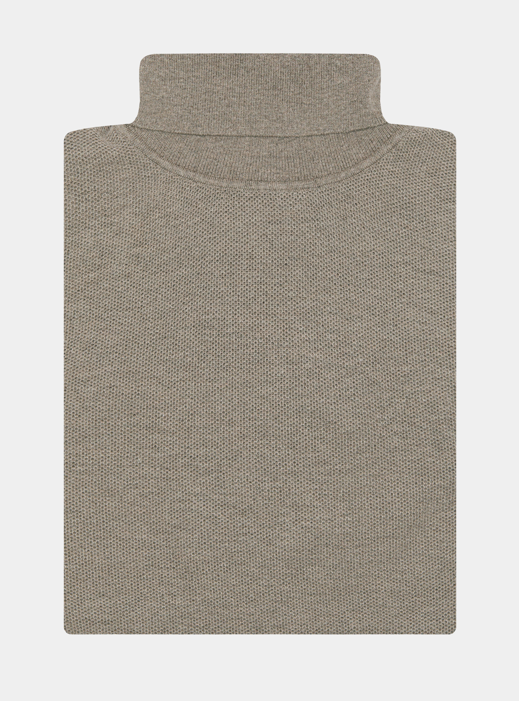 Rollkragenpullover mit Wabenmuster aus Baumwollkaschmir, FANGO 0569C