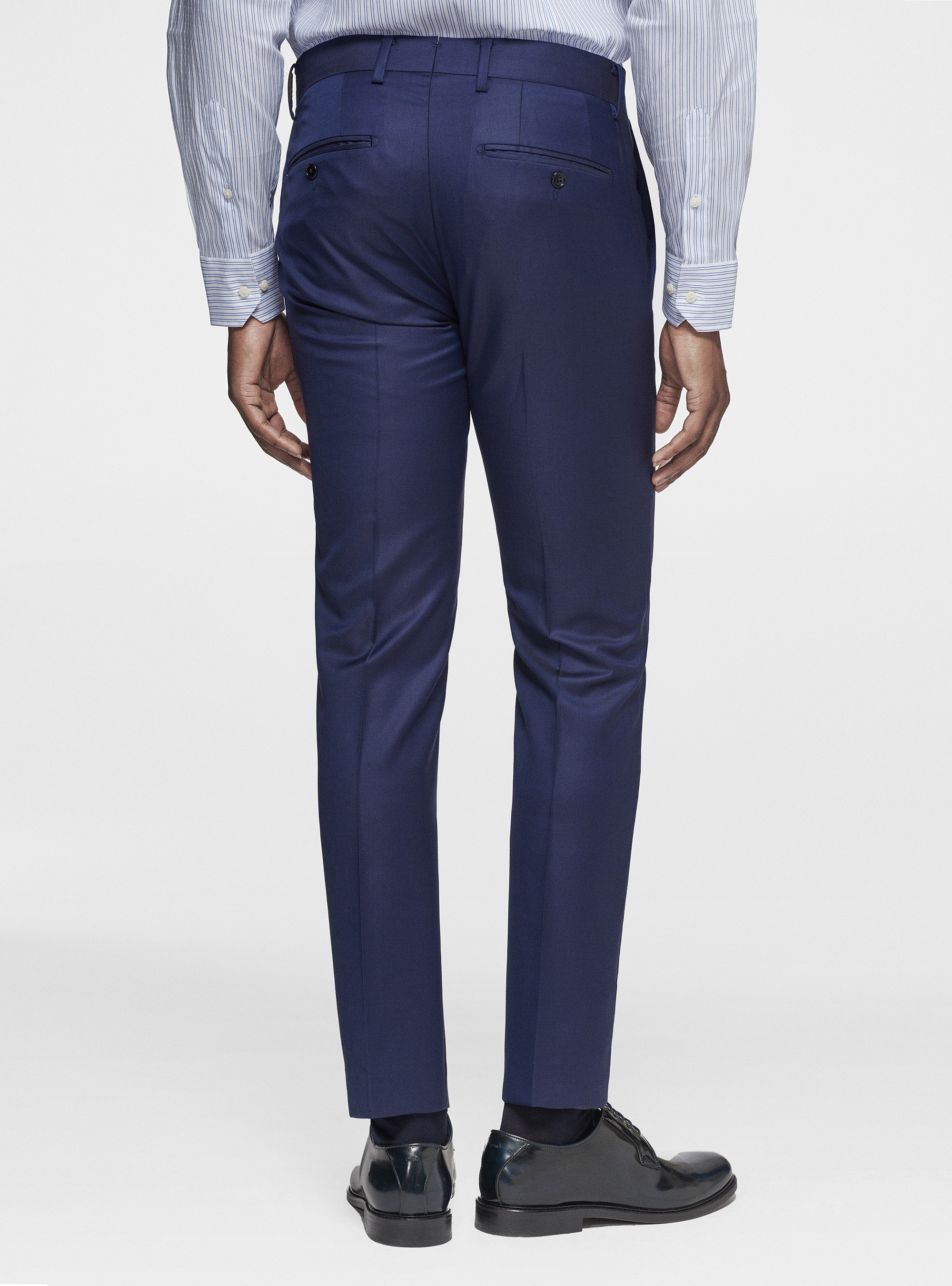 Trousers in pure 110's superfine wool, BASALT