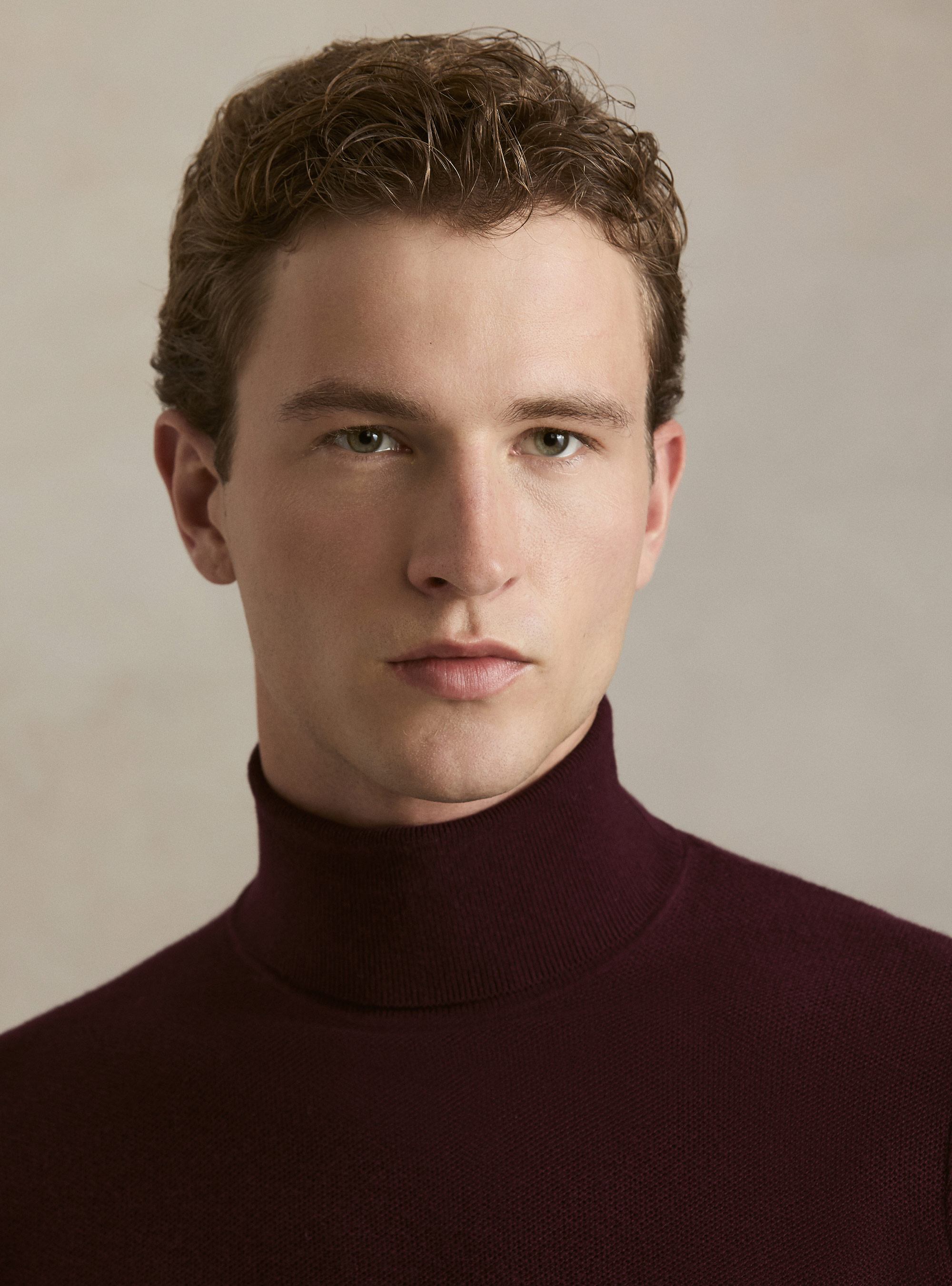 Waffelstrick-Rollkragenpullover, BORDEAUX 0311C