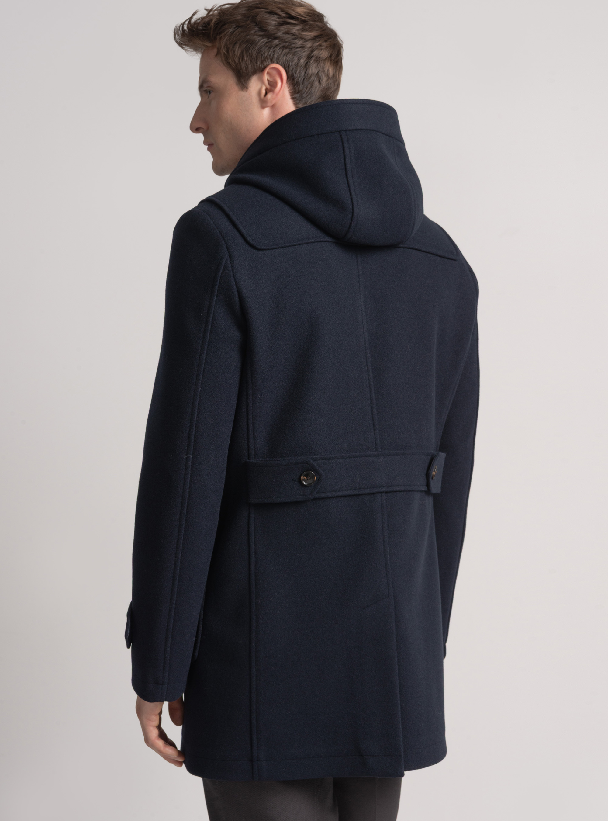 Basic wool-blend Montgomery, NAVY BLUE