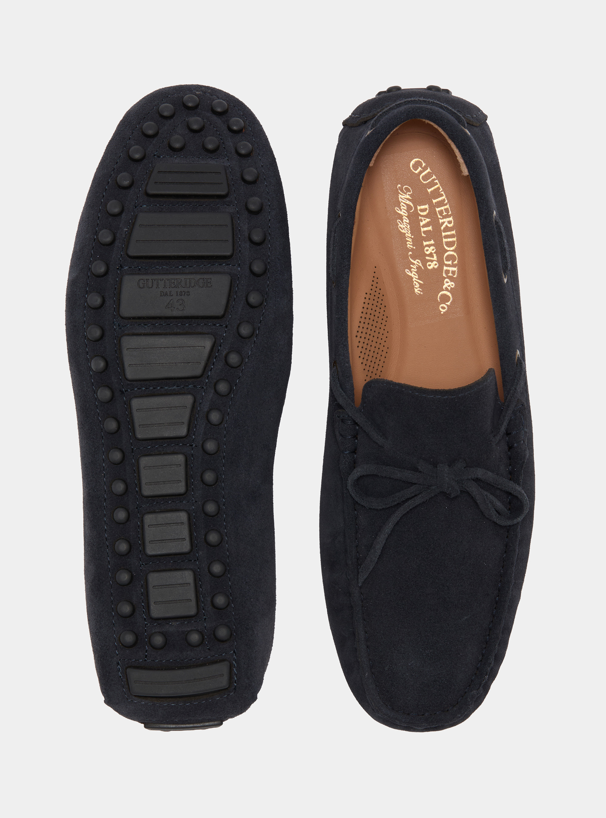 Bootsschuhe aus Wildleder, NAVY 0218C