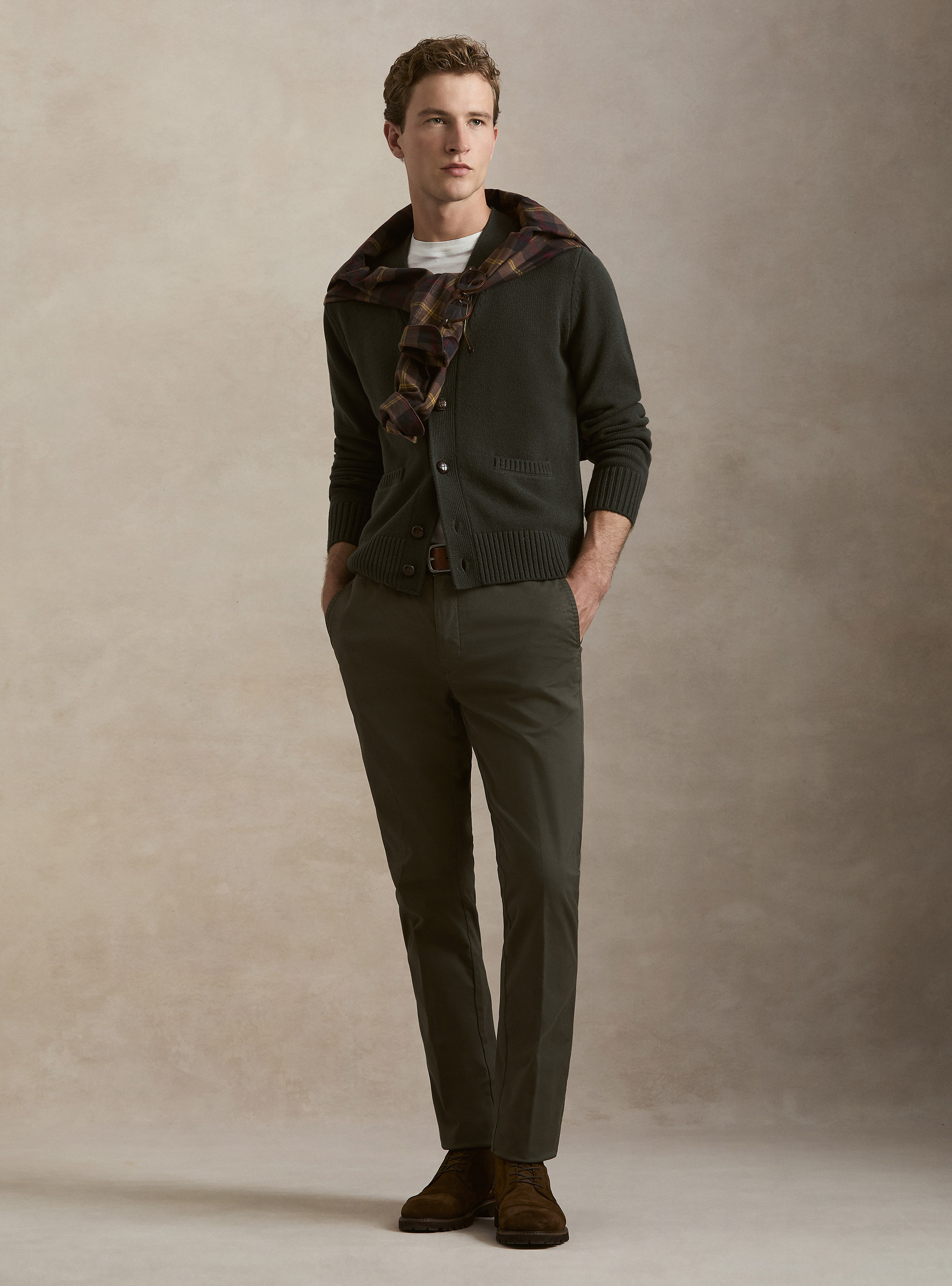Cardigan con bottoni in lana e cashmere, MILITARE 0609C