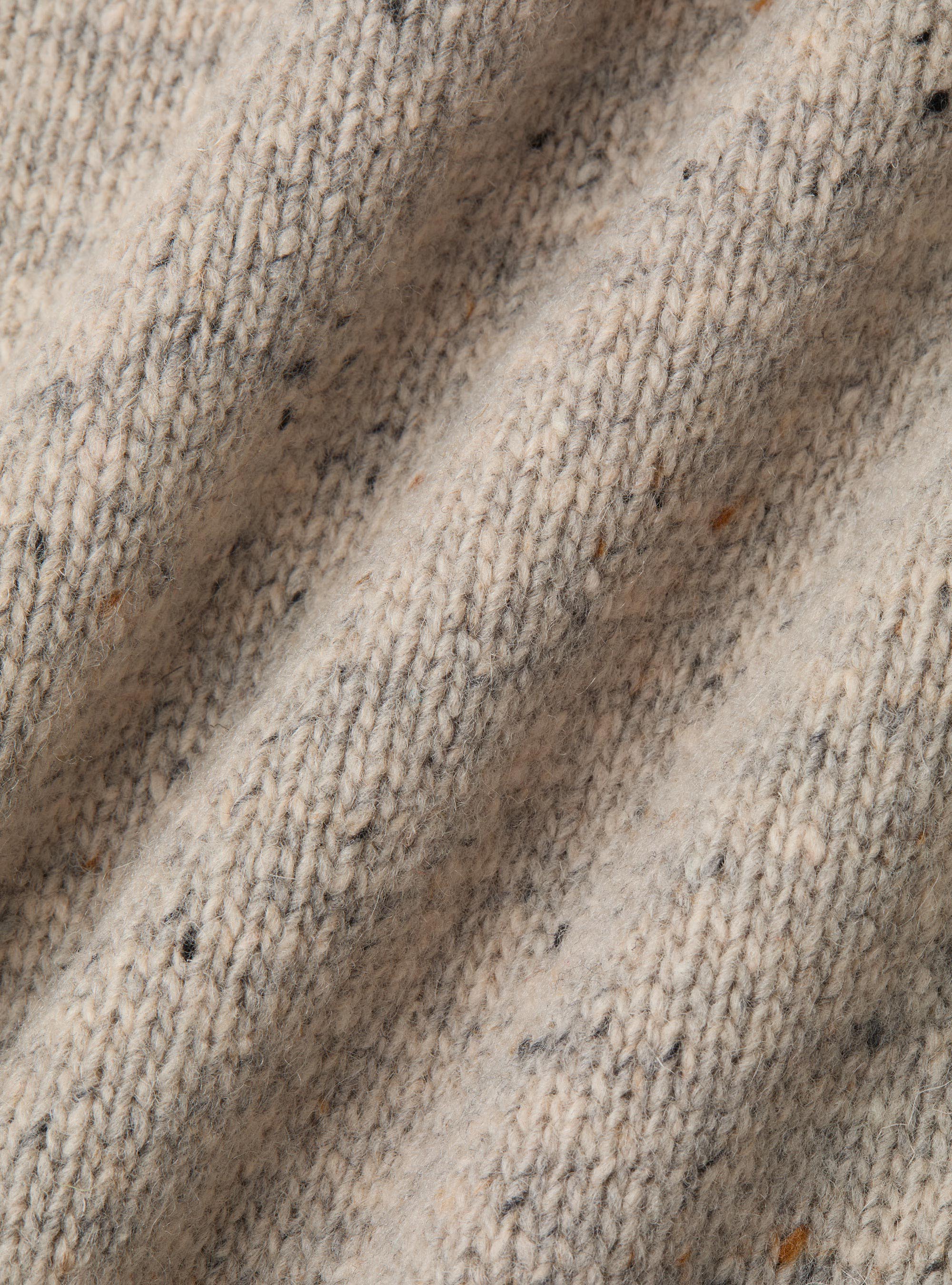 Rundhalspullover aus Merino-Wollmischung mit Noppen-Struktur, GRIGIO CHIARO MEL 0150C