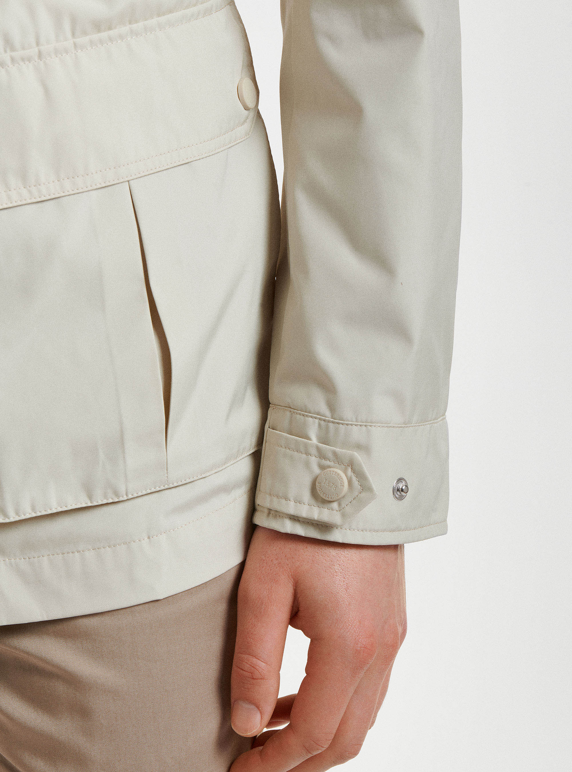 Field jacket in tessuto tecnico, ECRU
