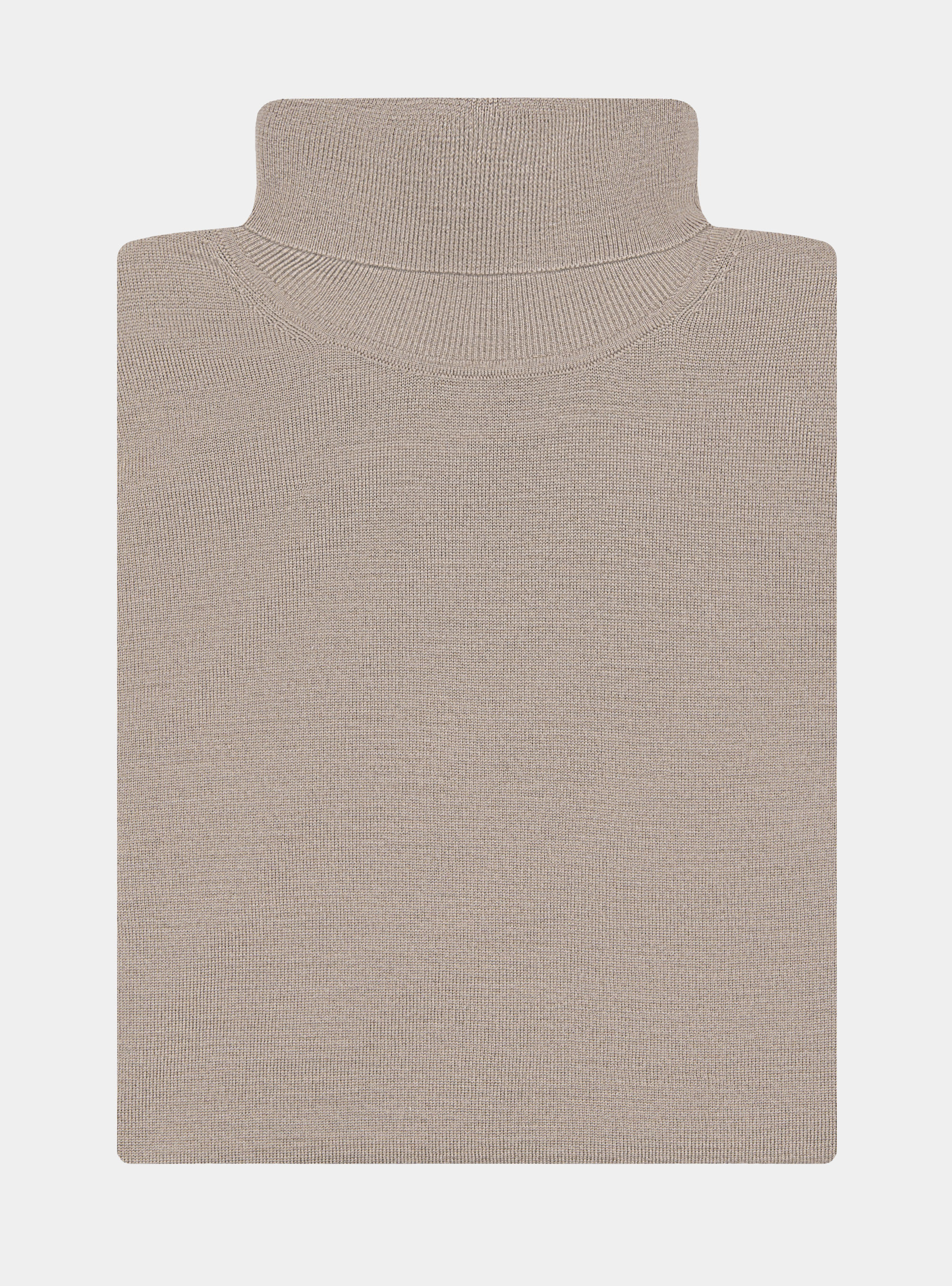Turtleneck in pure extra-fine merino wool, MUD