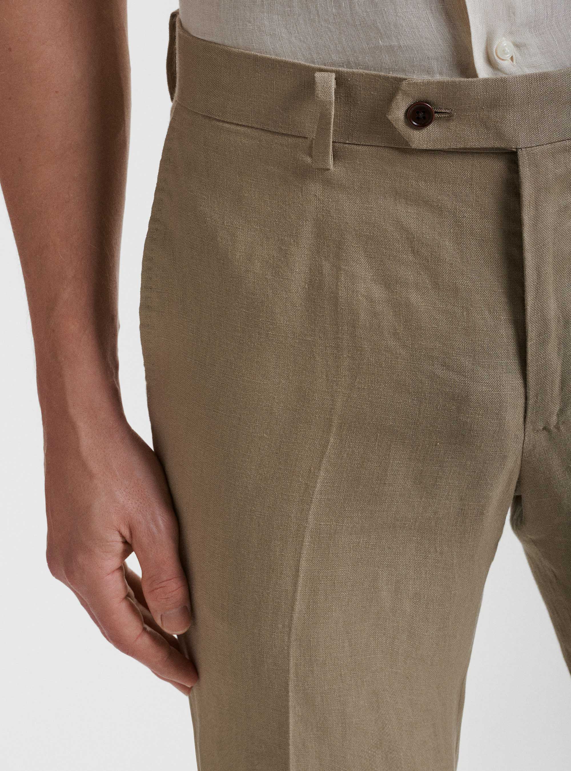 Pure linen suit trousers, MUD