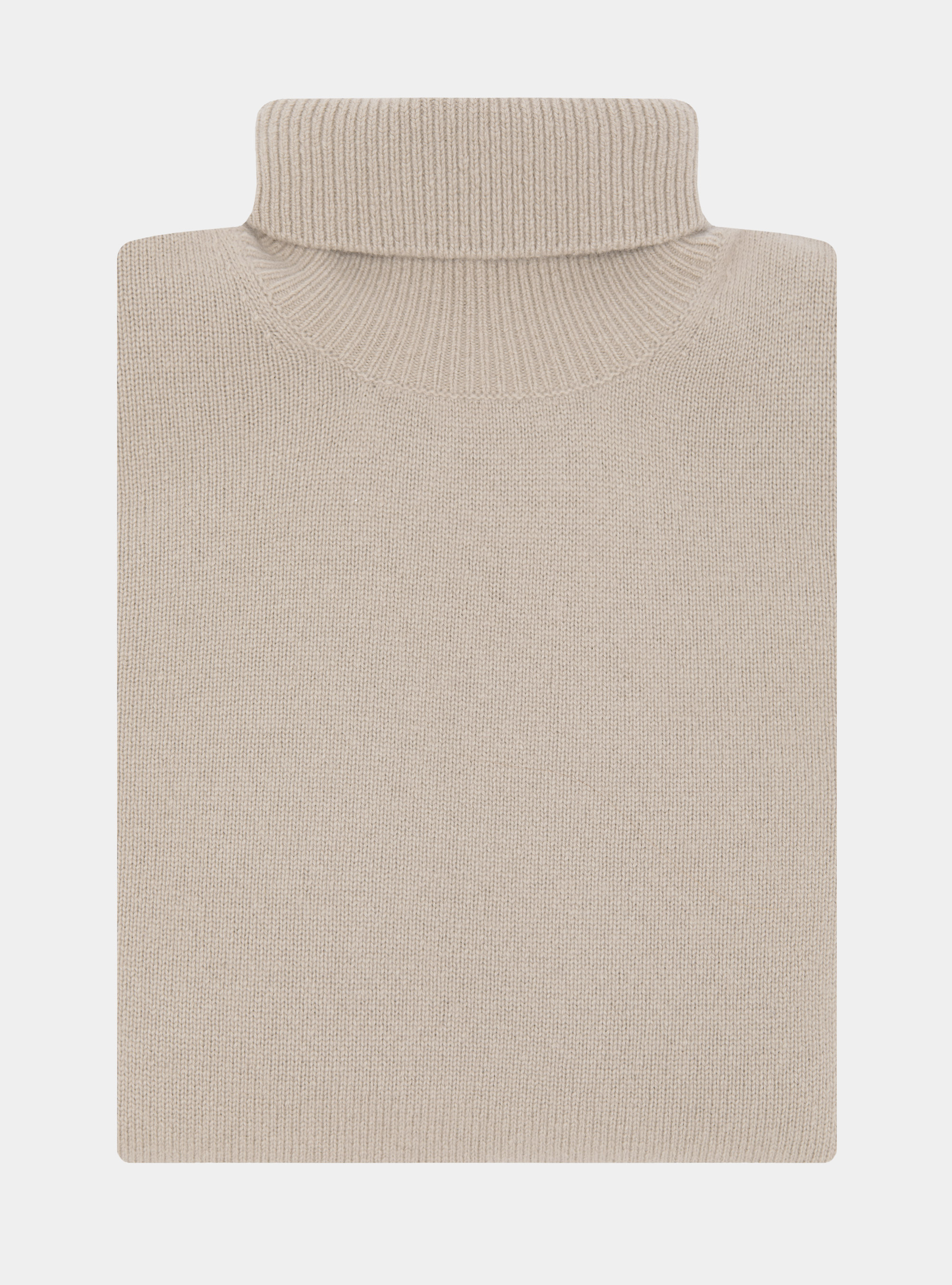 Merino wool turtleneck sweater, SAND