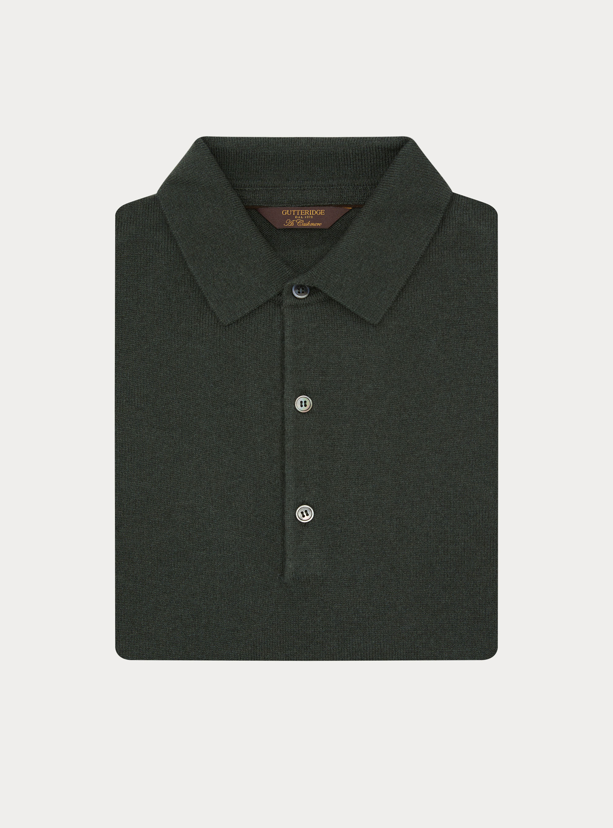 Maglia a polo in lana e cashmere, MILITARE 0609C
