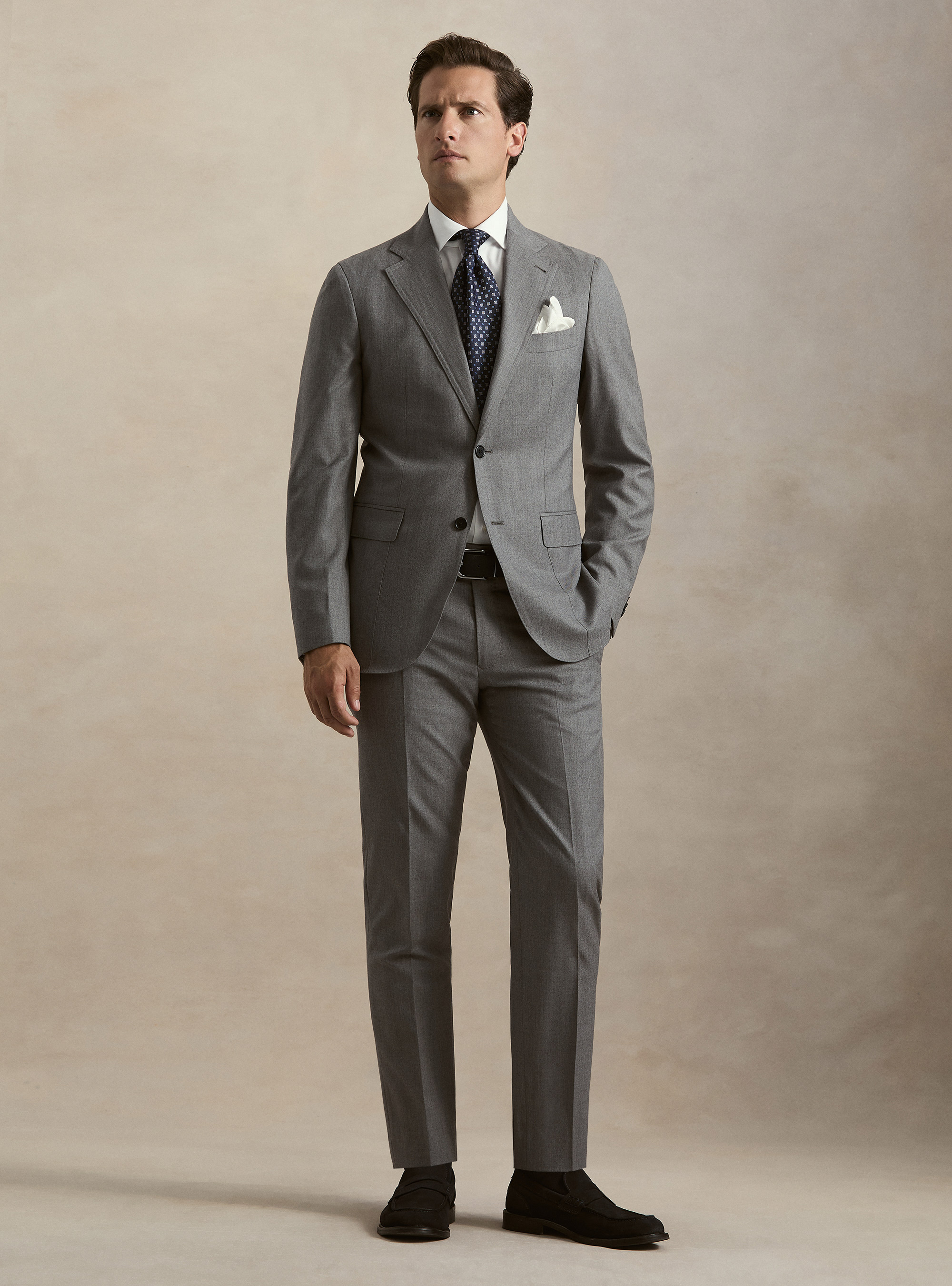 Wool flannel suit blazer, GRIGIO MELANGE 0151C